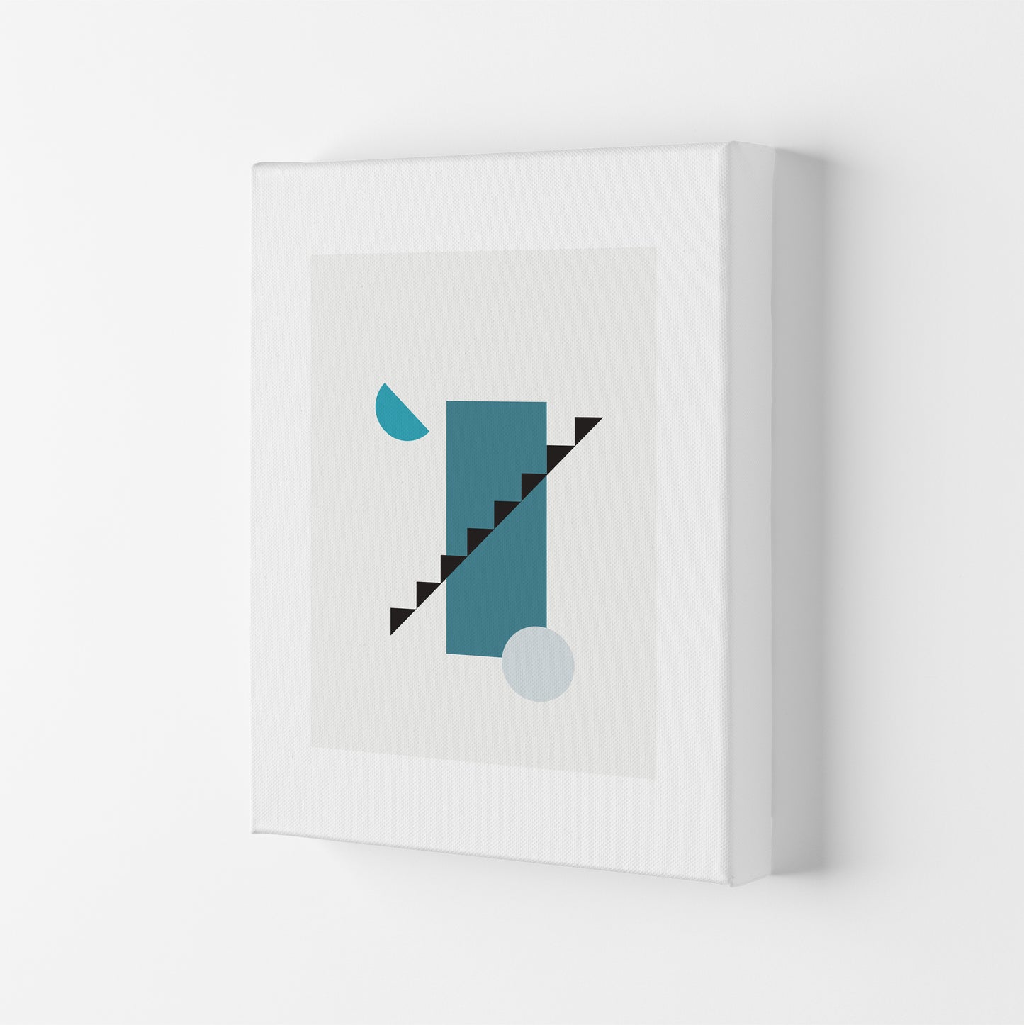 Mita Teal Abstract N11 Art Print by Pixy Paper Canvas