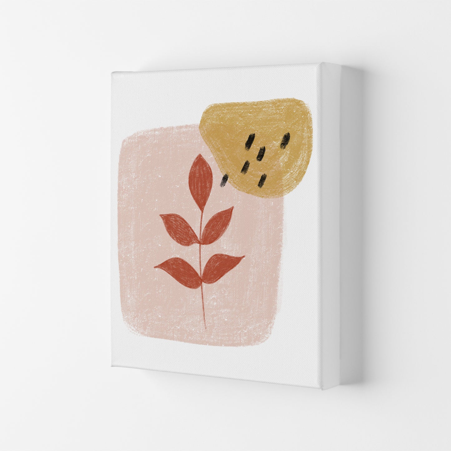 Dalia Chalk Red Leaf Art Print by Pixy Paper Canvas
