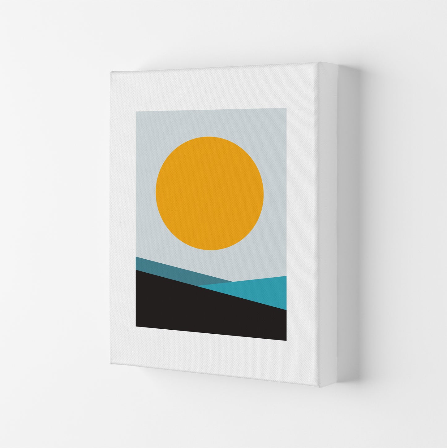 Mita Teal Big Sun N6 Art Print by Pixy Paper Canvas