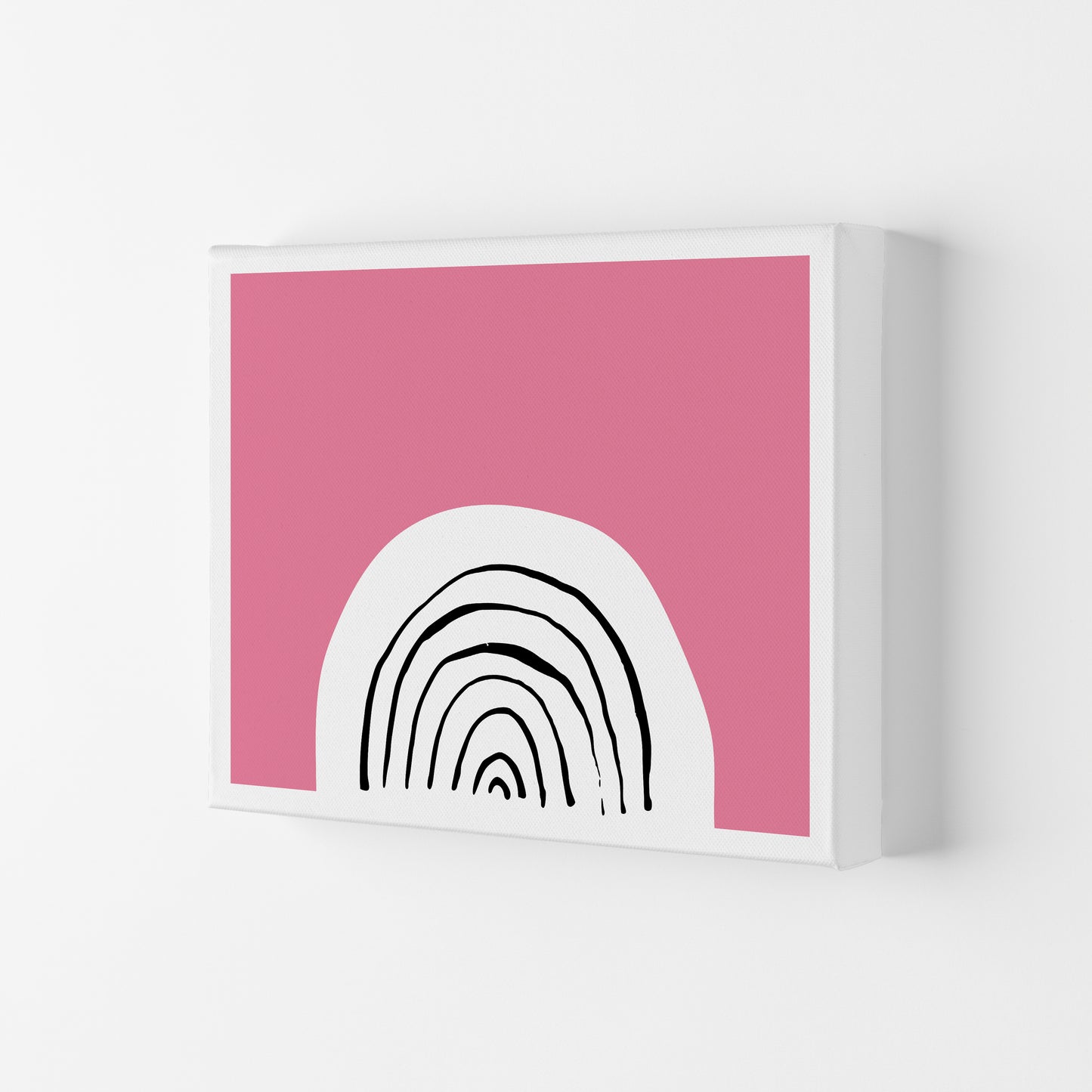 Pink Rainbow Neon Funk Art Print by Pixy Paper Canvas