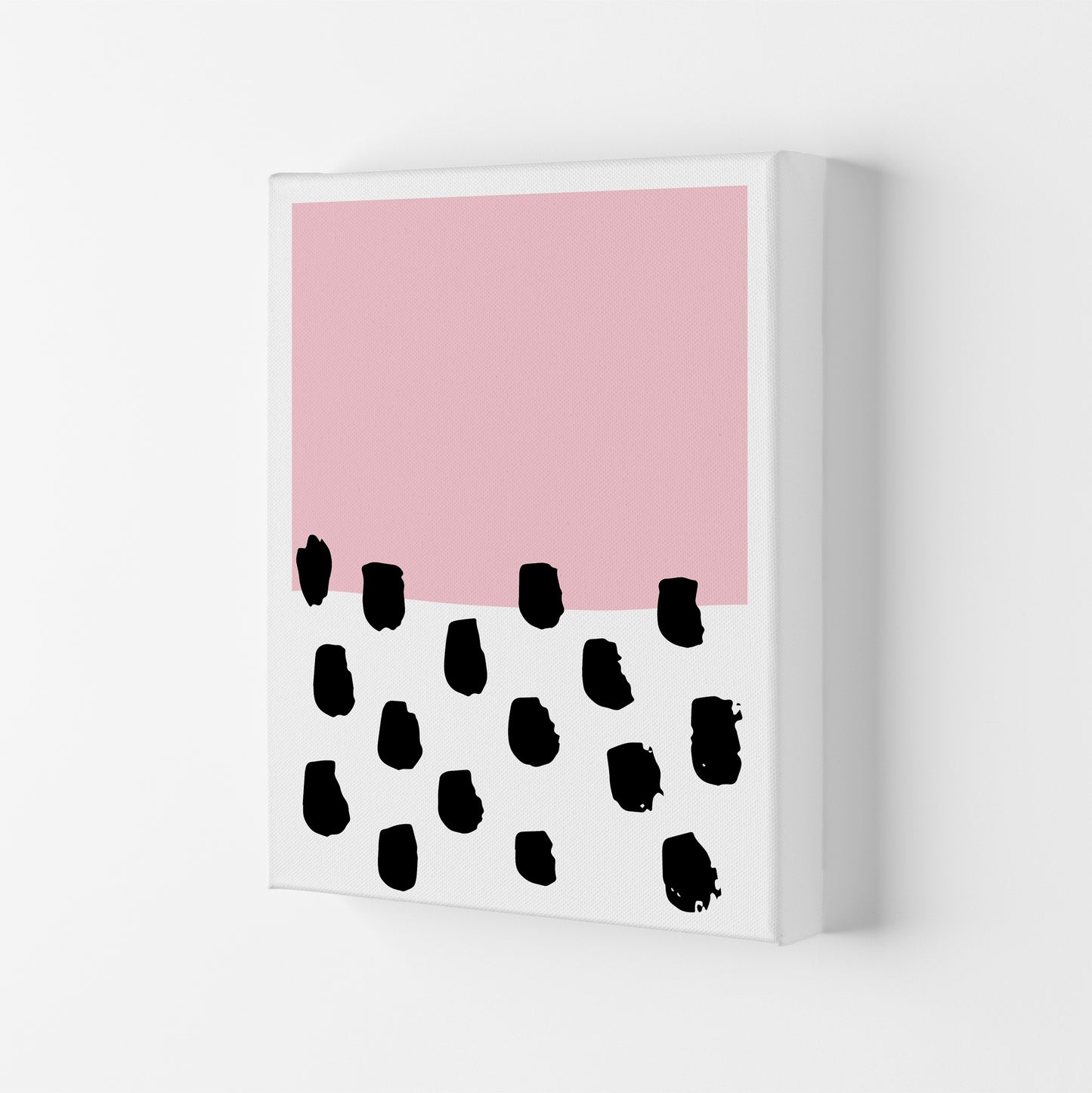Pink Polka Neon Funk Art Print by Pixy Paper Canvas
