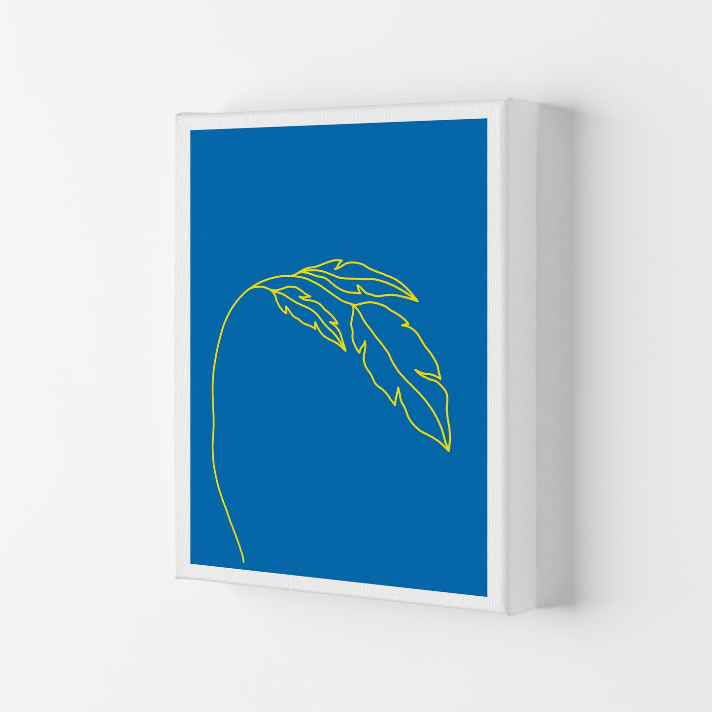 Plant Blue Neon Funk Art Print by Pixy Paper Canvas