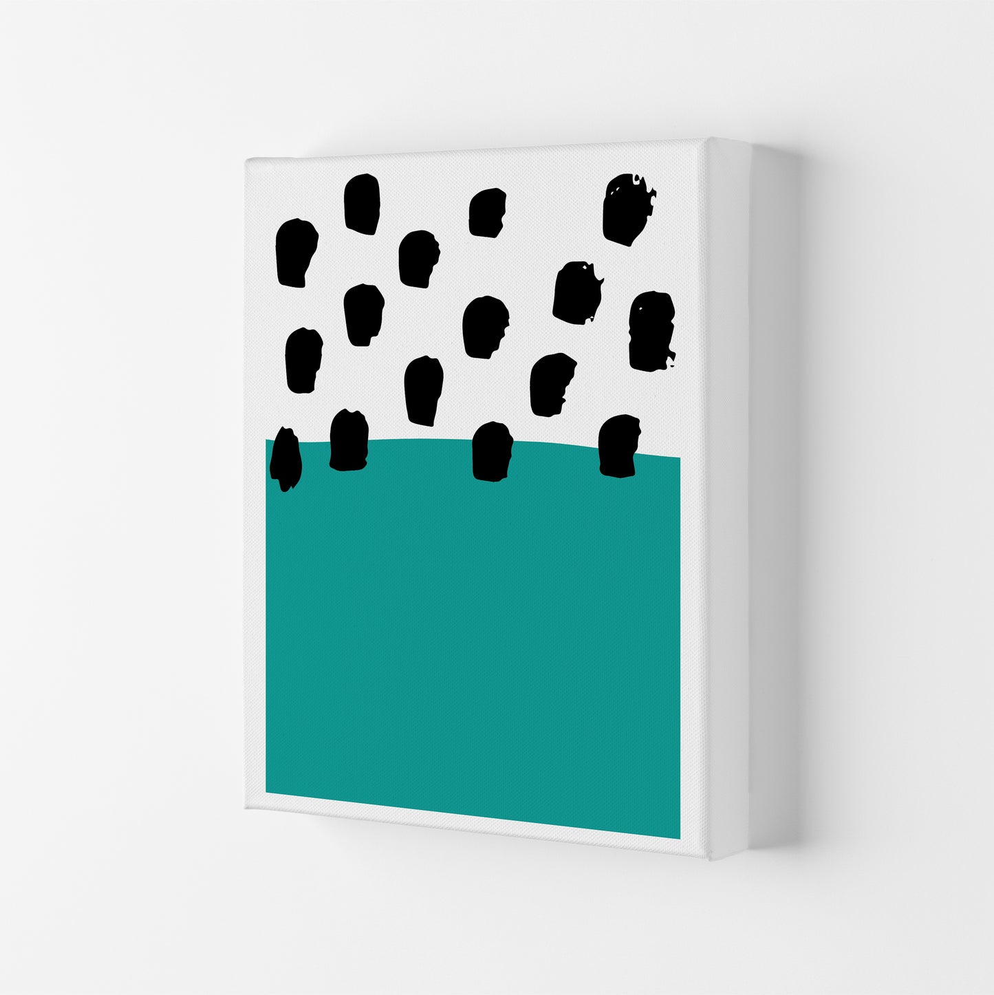 Teal Polka Neon Funk Art Print by Pixy Paper Canvas