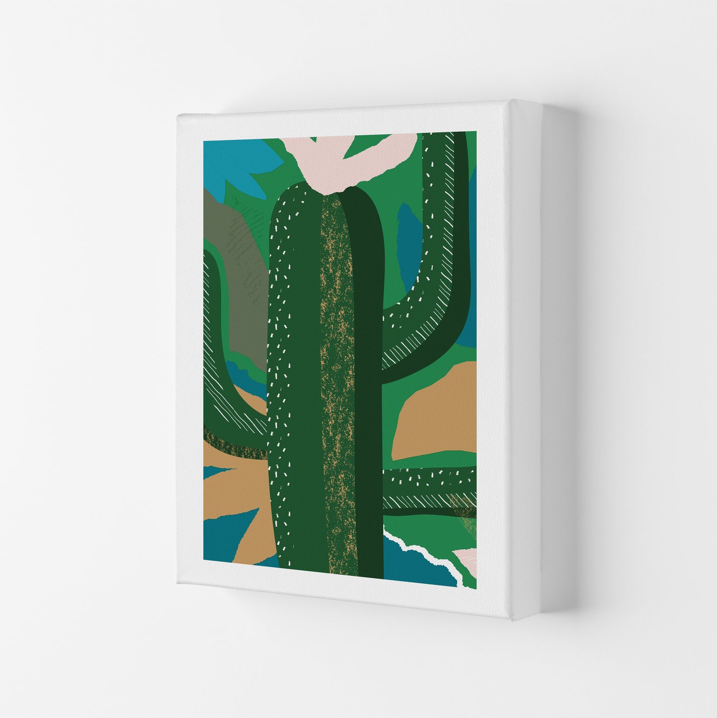 Cactus Jungle Abstract Art Print by Pixy Paper Canvas