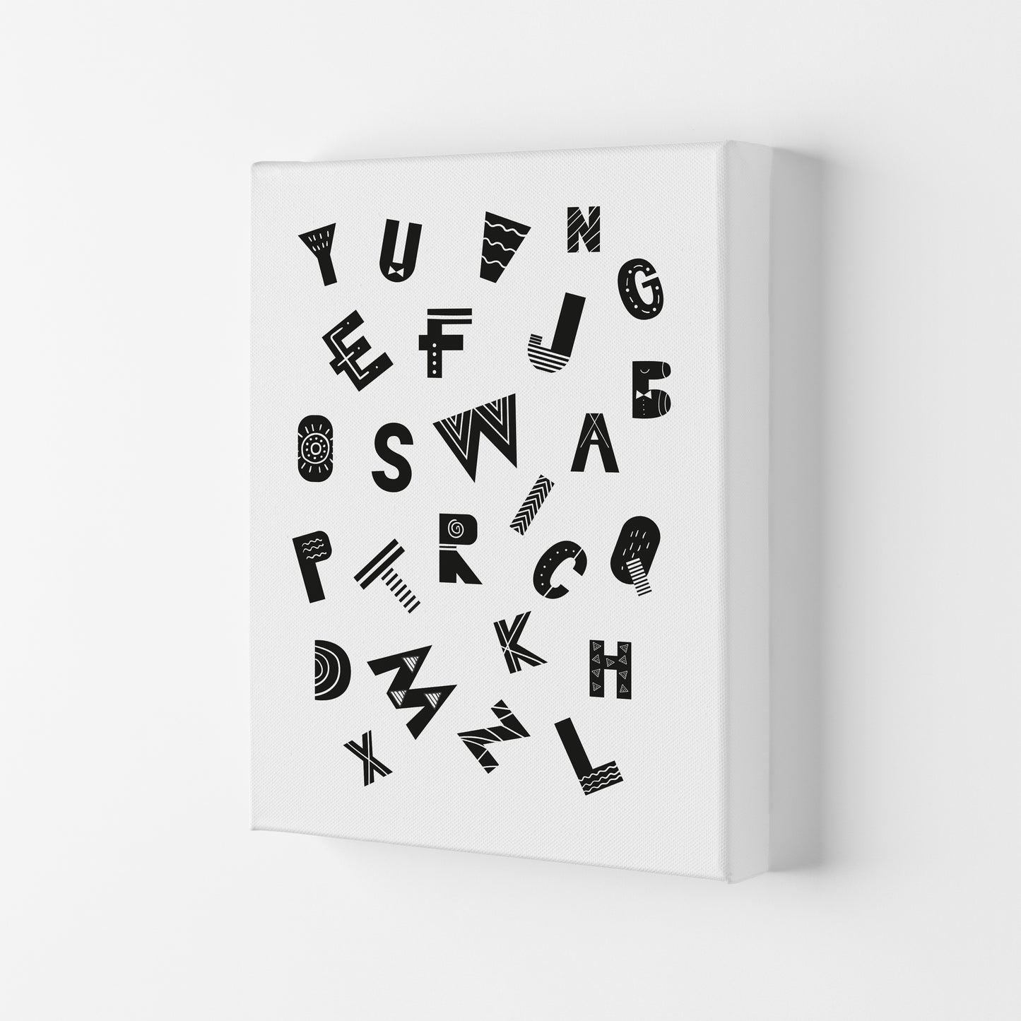 Jumbled Alphabet Art Print by Pixy Paper Canvas