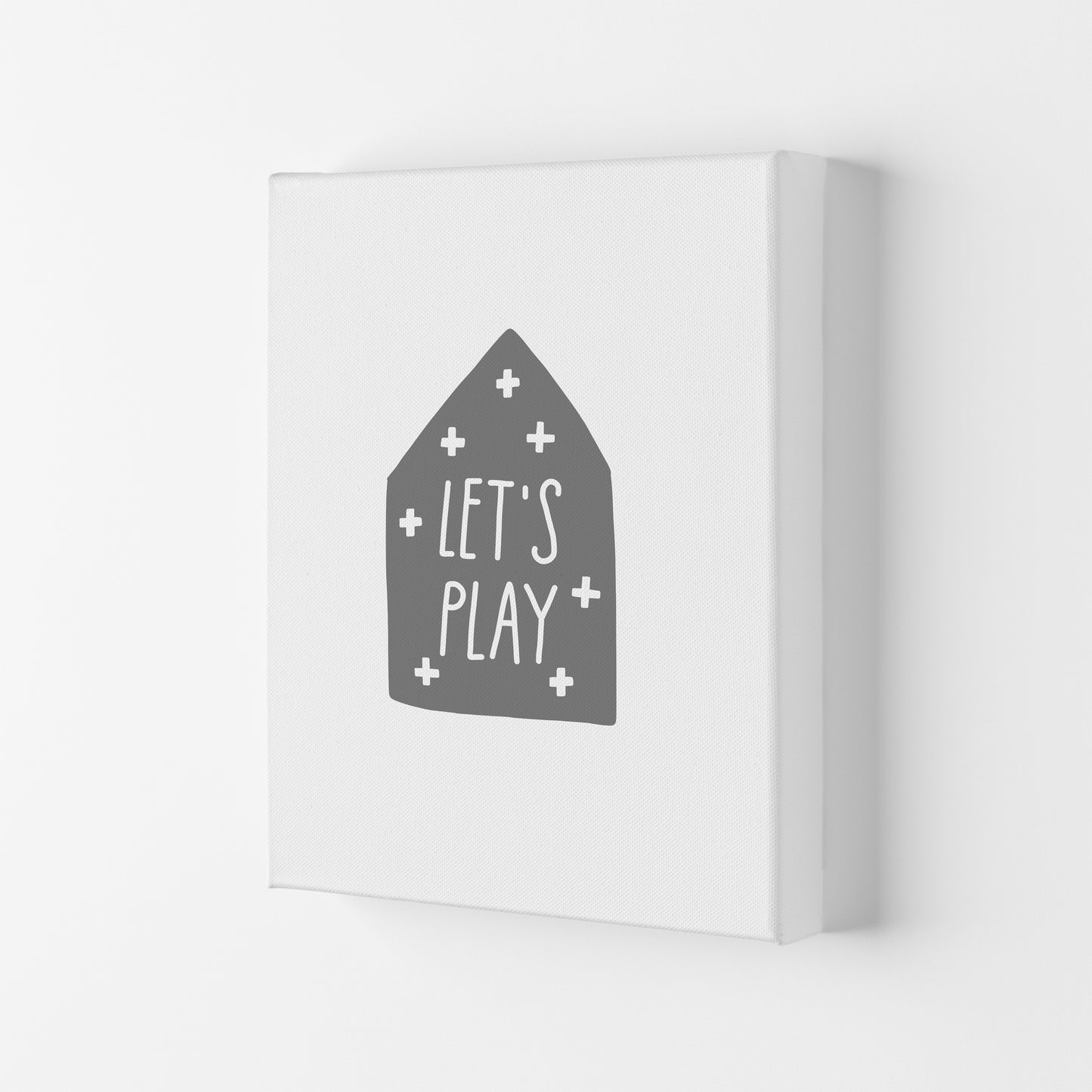 Let'S Play House Grey Super Scandi Art Print by Pixy Paper Canvas