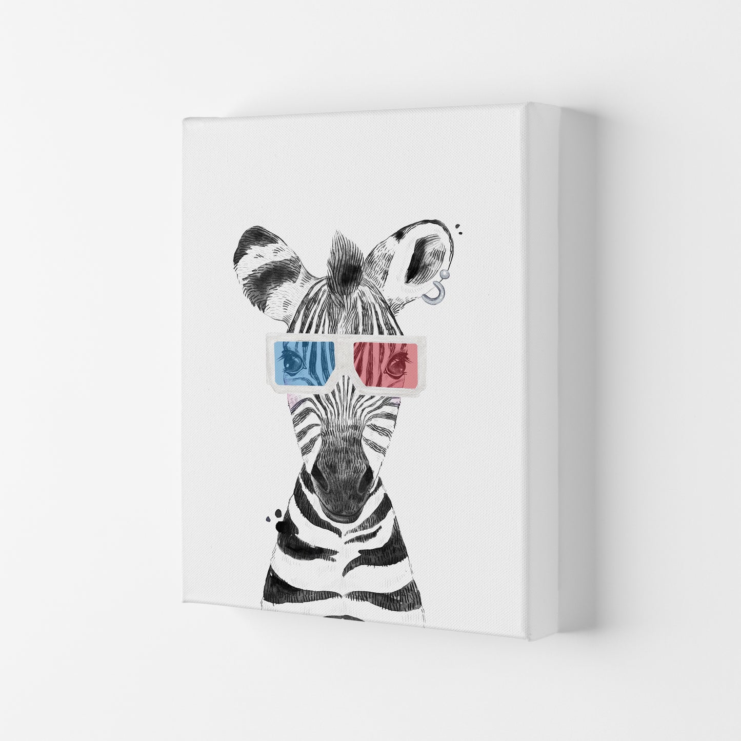 Safari Babies Zebra With Glasses Art Print by Pixy Paper Canvas
