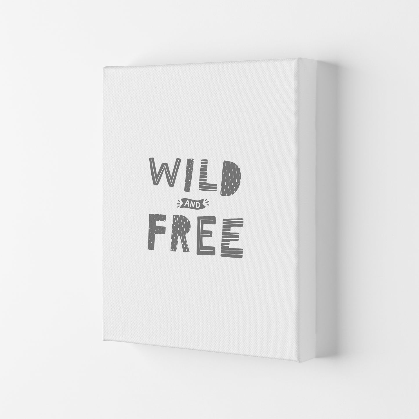 Wild And Free Grey Super Scandi Art Print by Pixy Paper Canvas