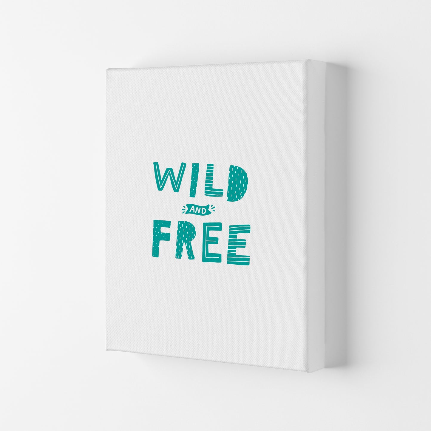 Wild And Free Teal Super Scandi Art Print by Pixy Paper Canvas