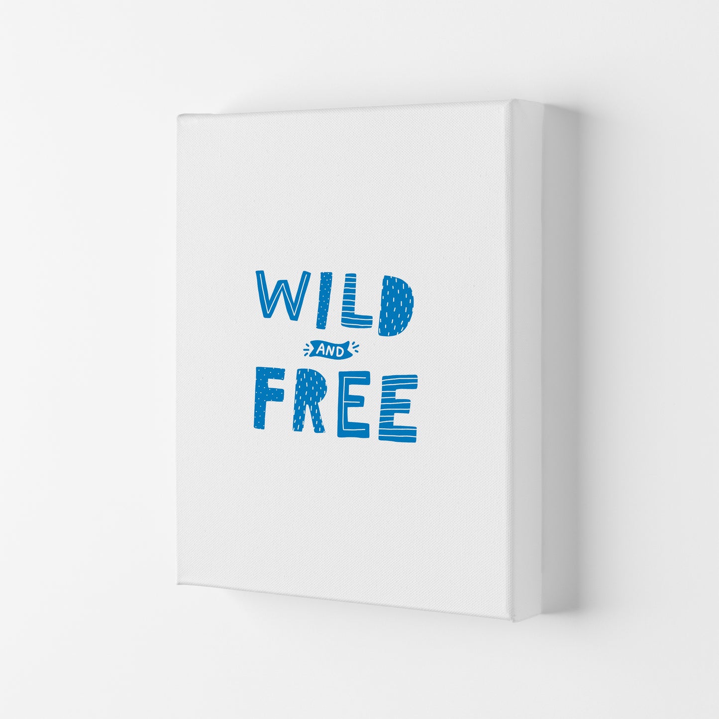 Wild And Free Blue Super Scandi Art Print by Pixy Paper Canvas