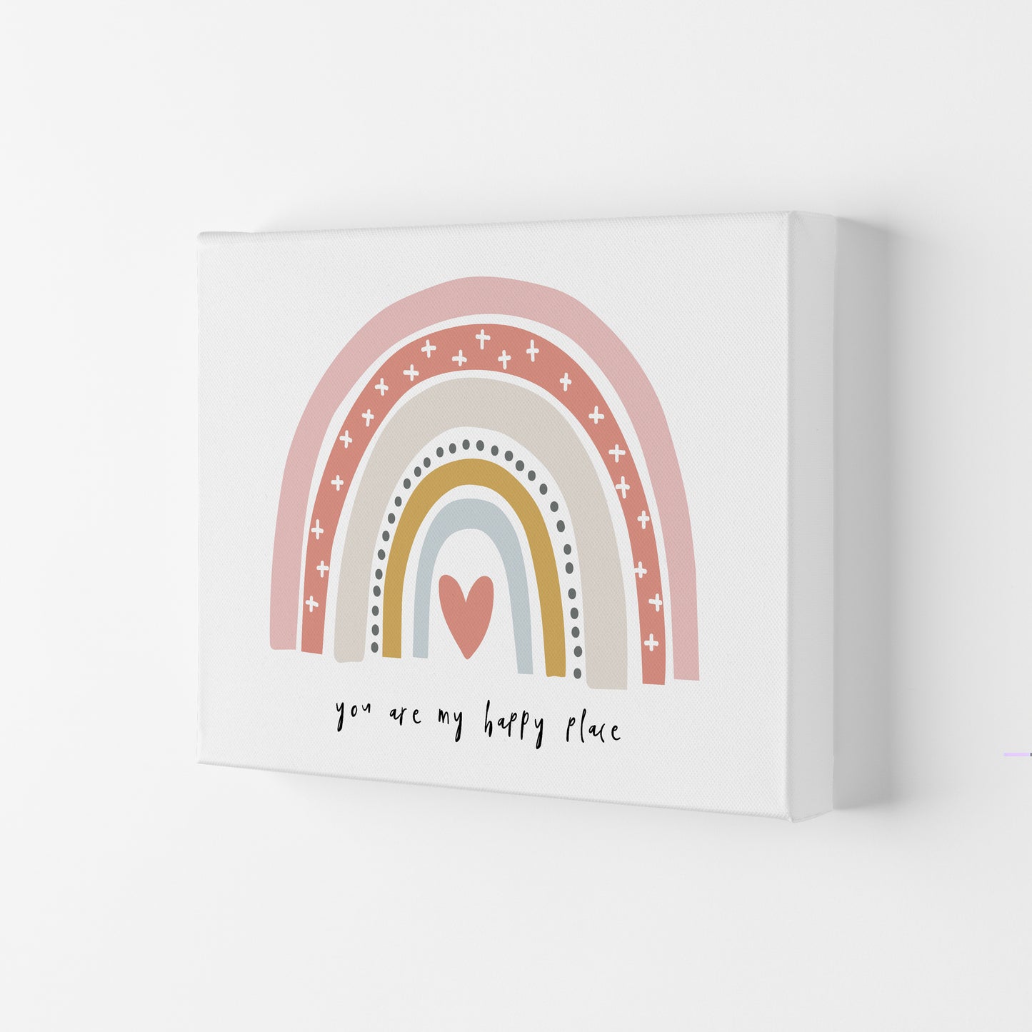 You Are My Happy Place Rainbow Art Print by Pixy Paper Canvas