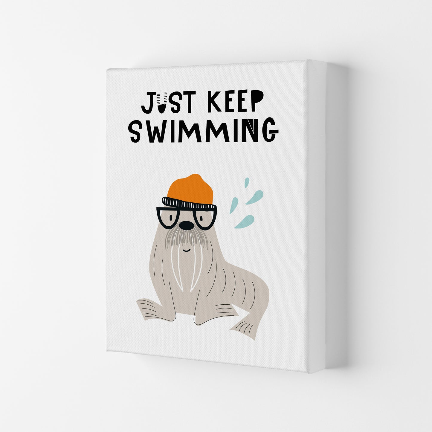 Just Keep Swimming Animal Pop Art Print by Pixy Paper Canvas