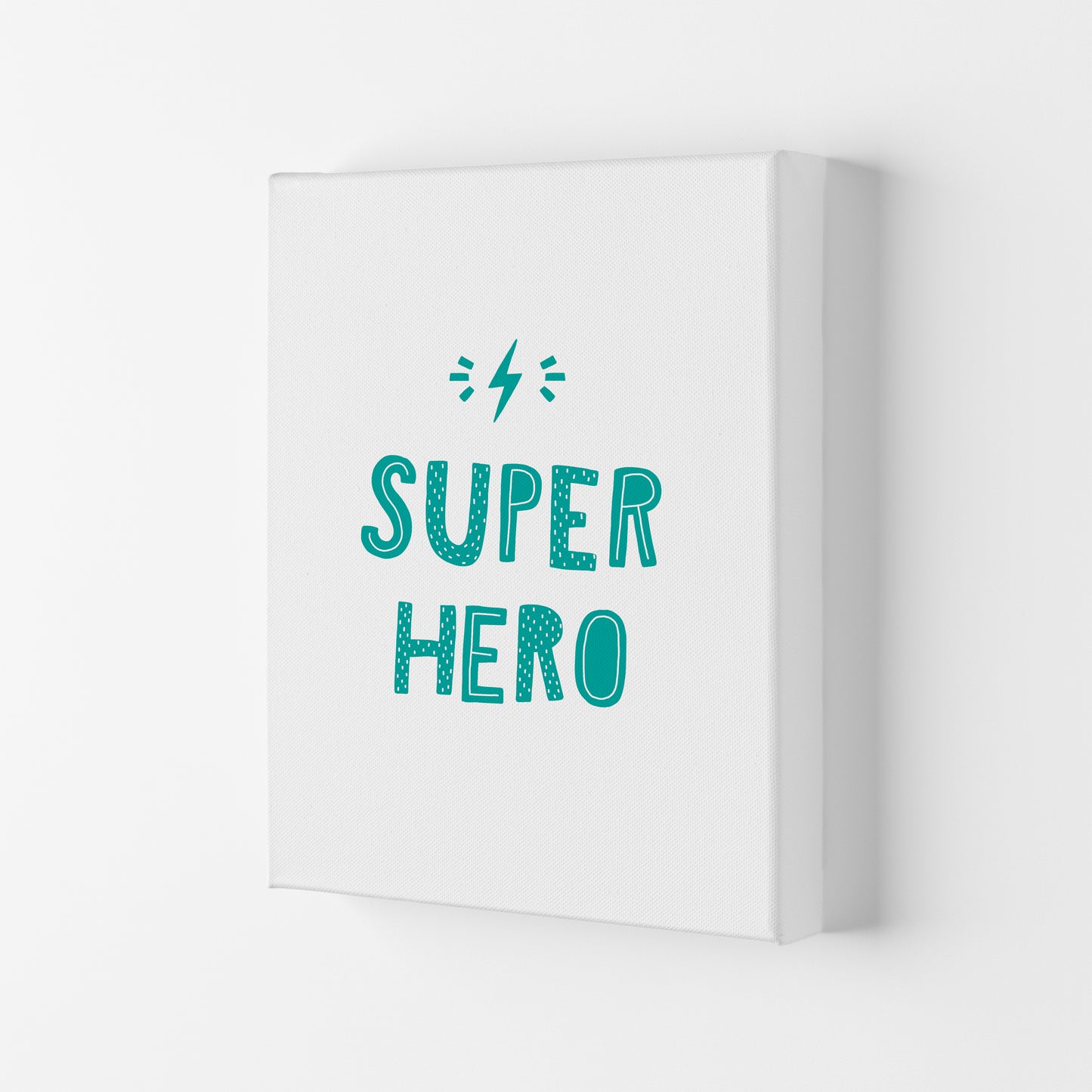 Super Hero Teal Super Scandi Art Print by Pixy Paper Canvas