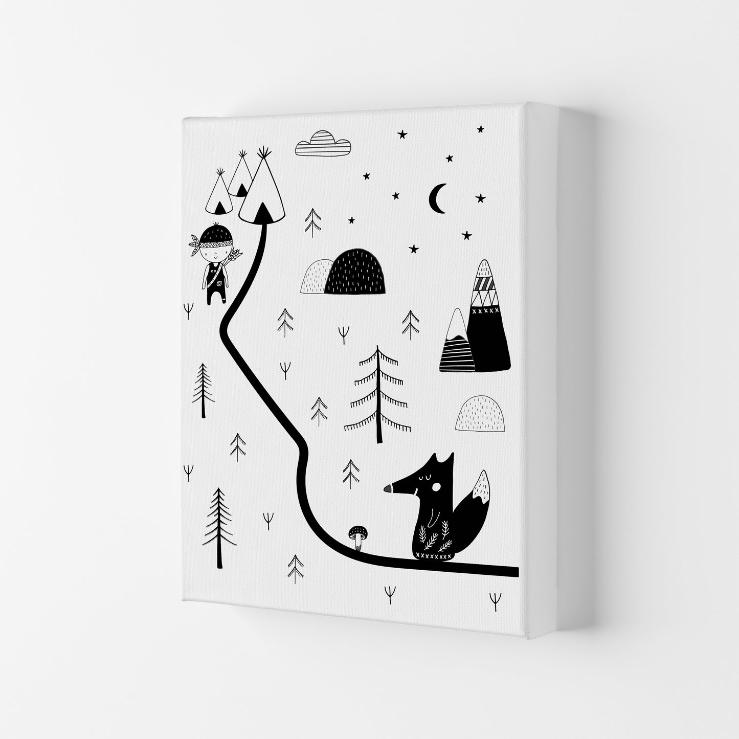 Little Explorer Winding Road Art Print by Pixy Paper Canvas