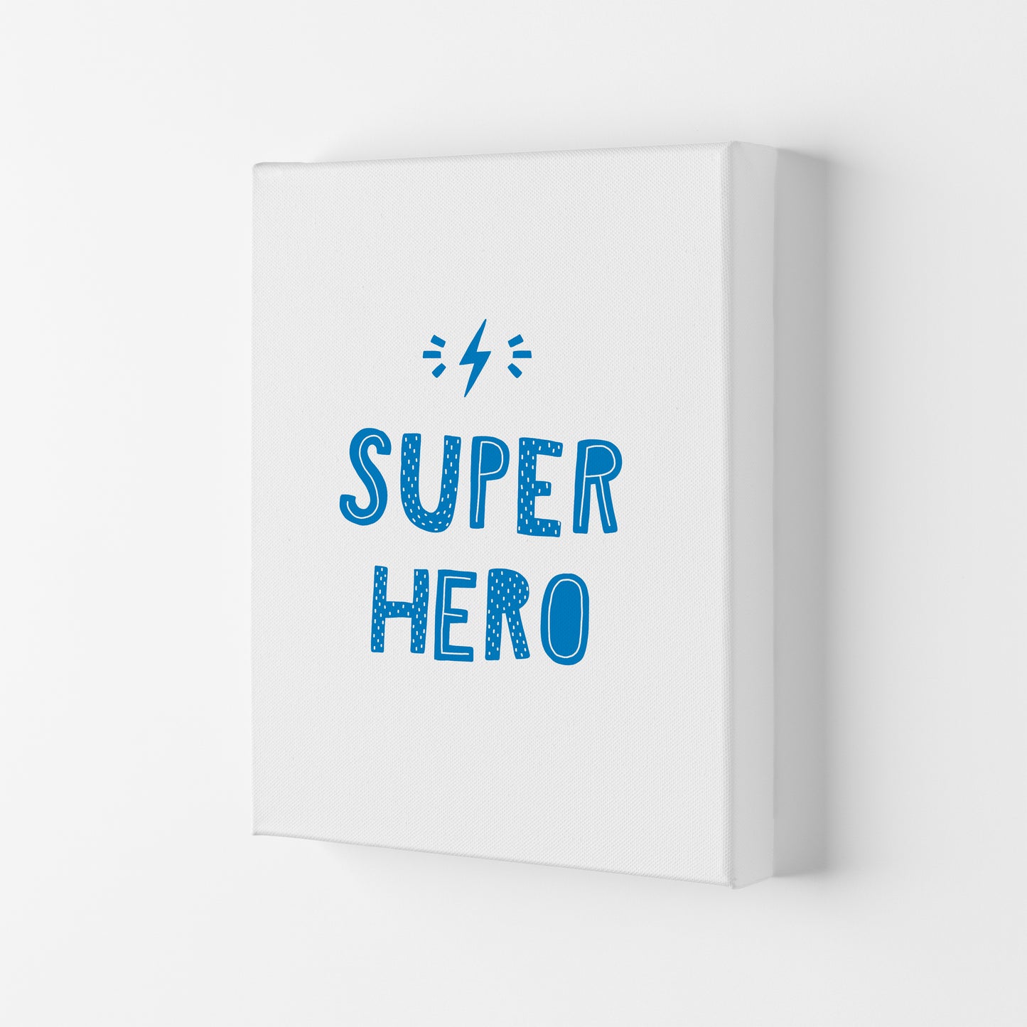 Super Hero Blue Super Scandi Art Print by Pixy Paper Canvas