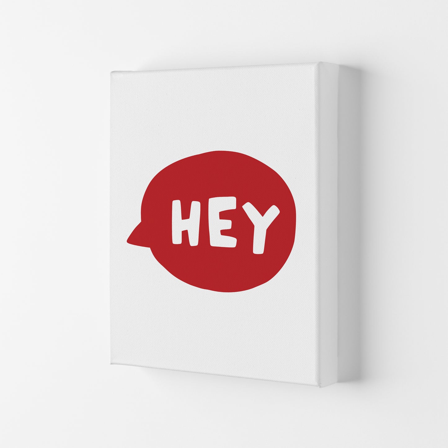 Hey Bubble Red Super Scandi Art Print by Pixy Paper Canvas