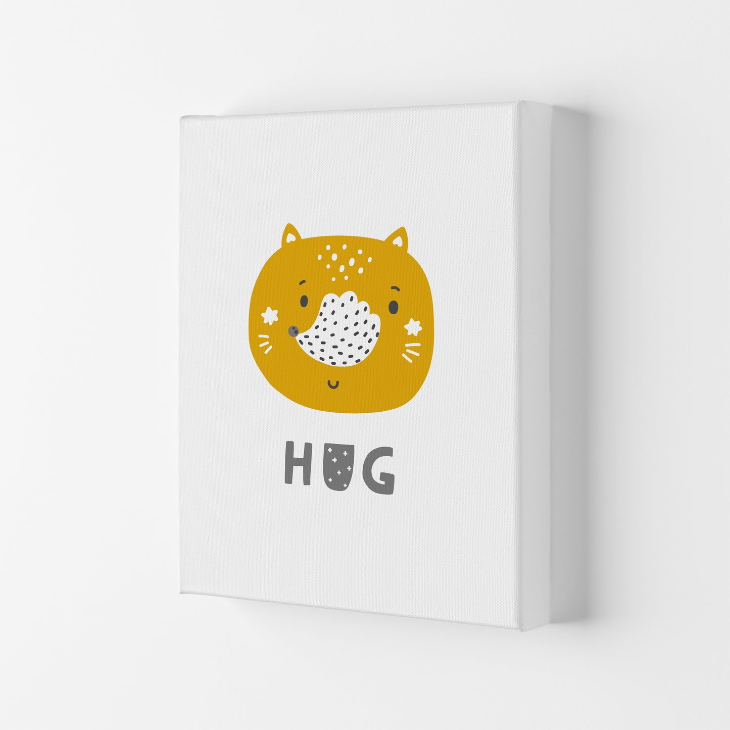Fox Hug Super Scandi Grey Art Print by Pixy Paper Canvas