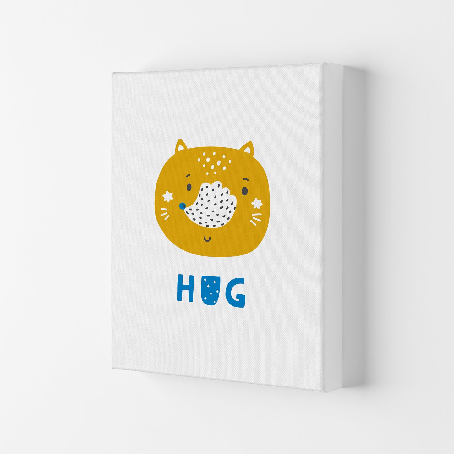 Fox Hug Blue Super Scandi Art Print by Pixy Paper Canvas