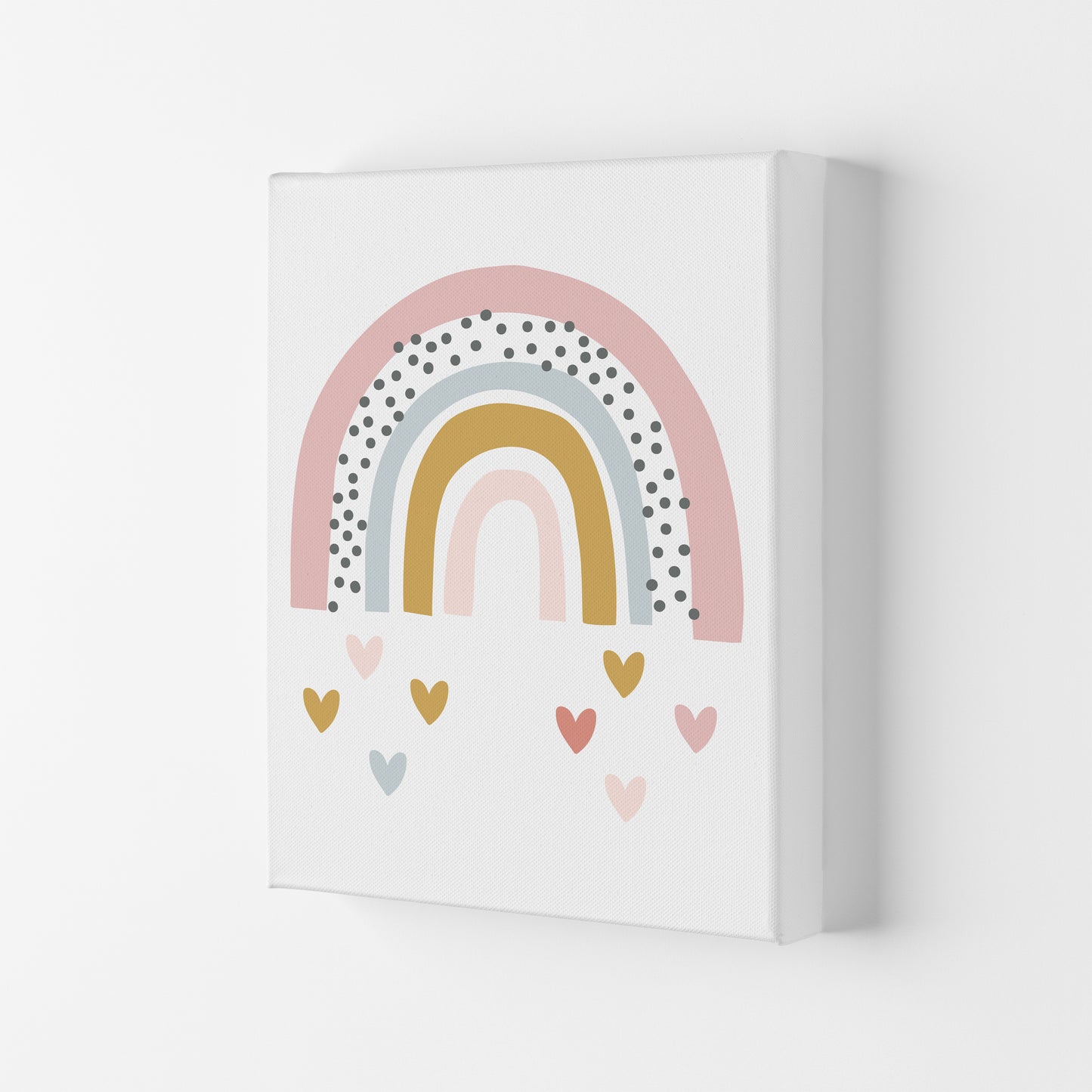 Rainbow With Heart Drops Art Print by Pixy Paper Canvas