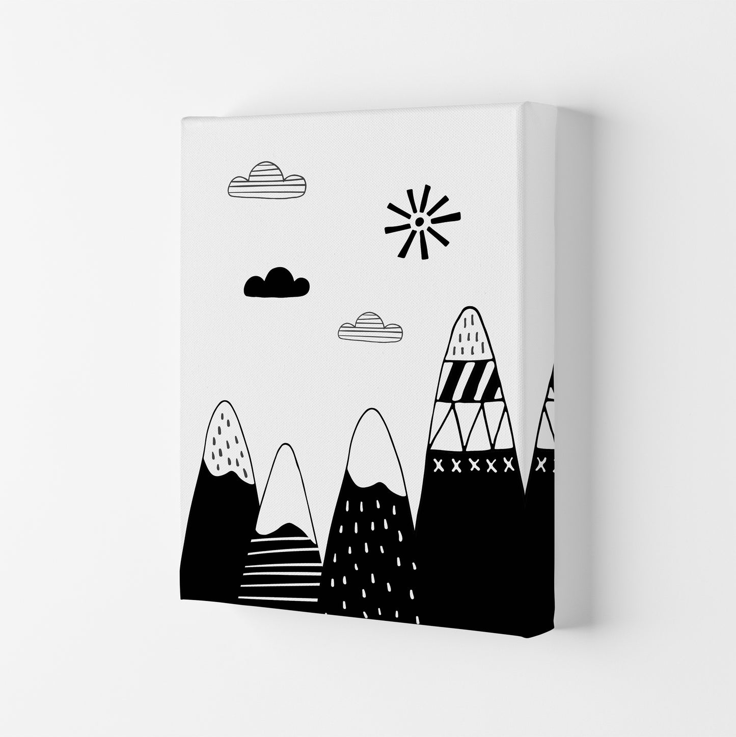 Scandinavian Mountains Art Print by Pixy Paper Canvas