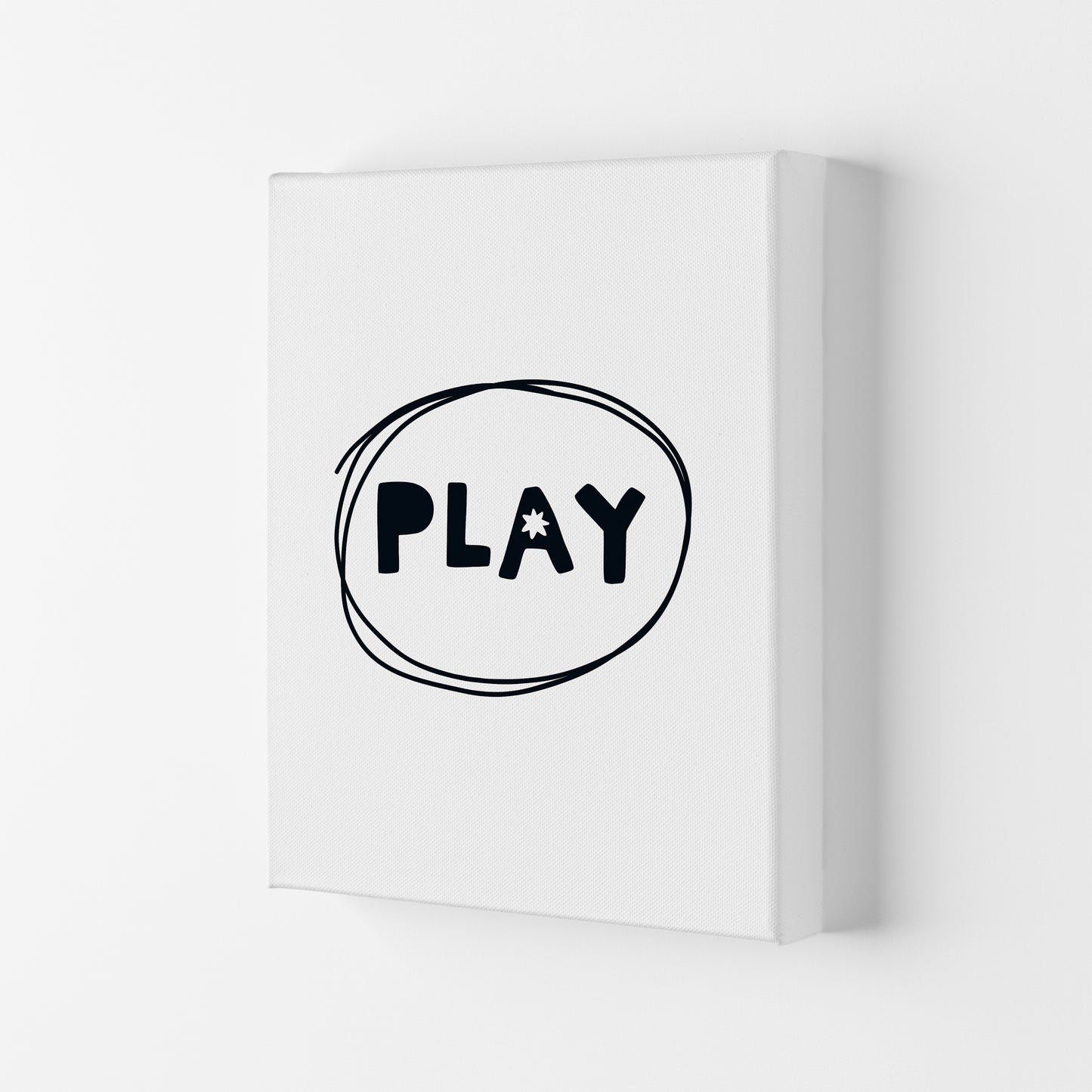 Play Super Scandi Black Art Print by Pixy Paper Canvas
