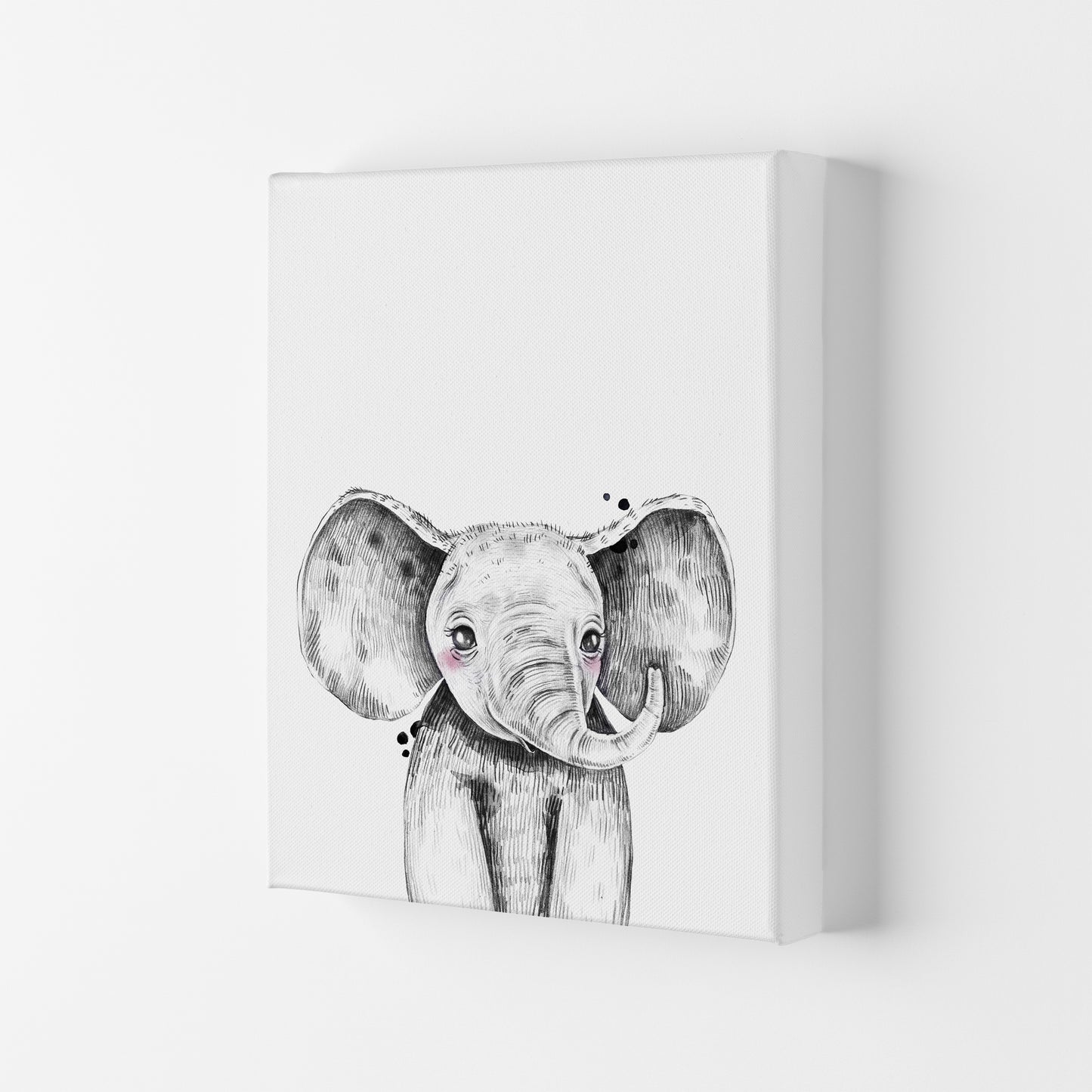 Safari Babies Elephant Art Print by Pixy Paper Canvas