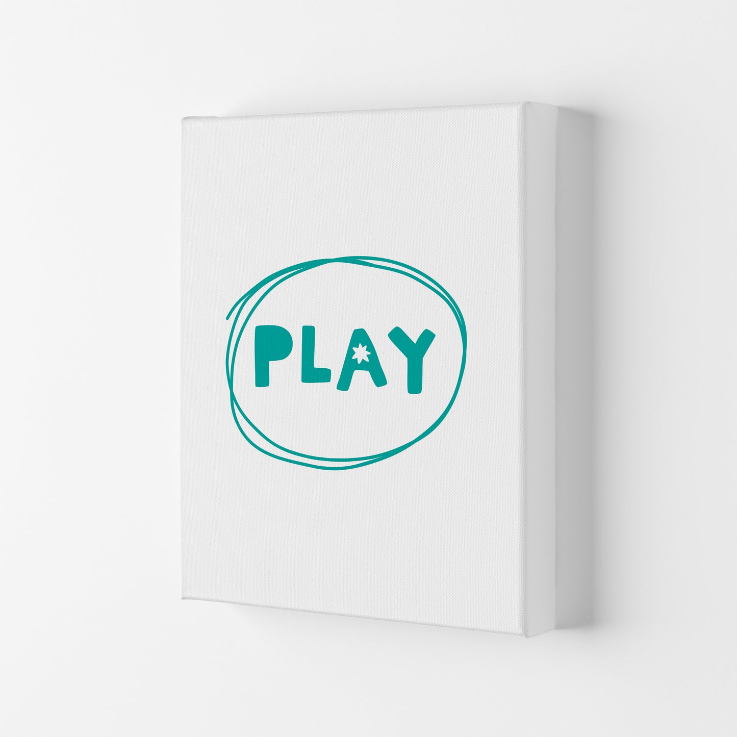 Play Teal Super Scandi Art Print by Pixy Paper Canvas