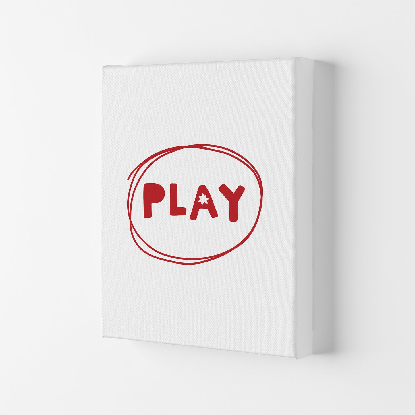 Play Red Super Scandi Art Print by Pixy Paper Canvas