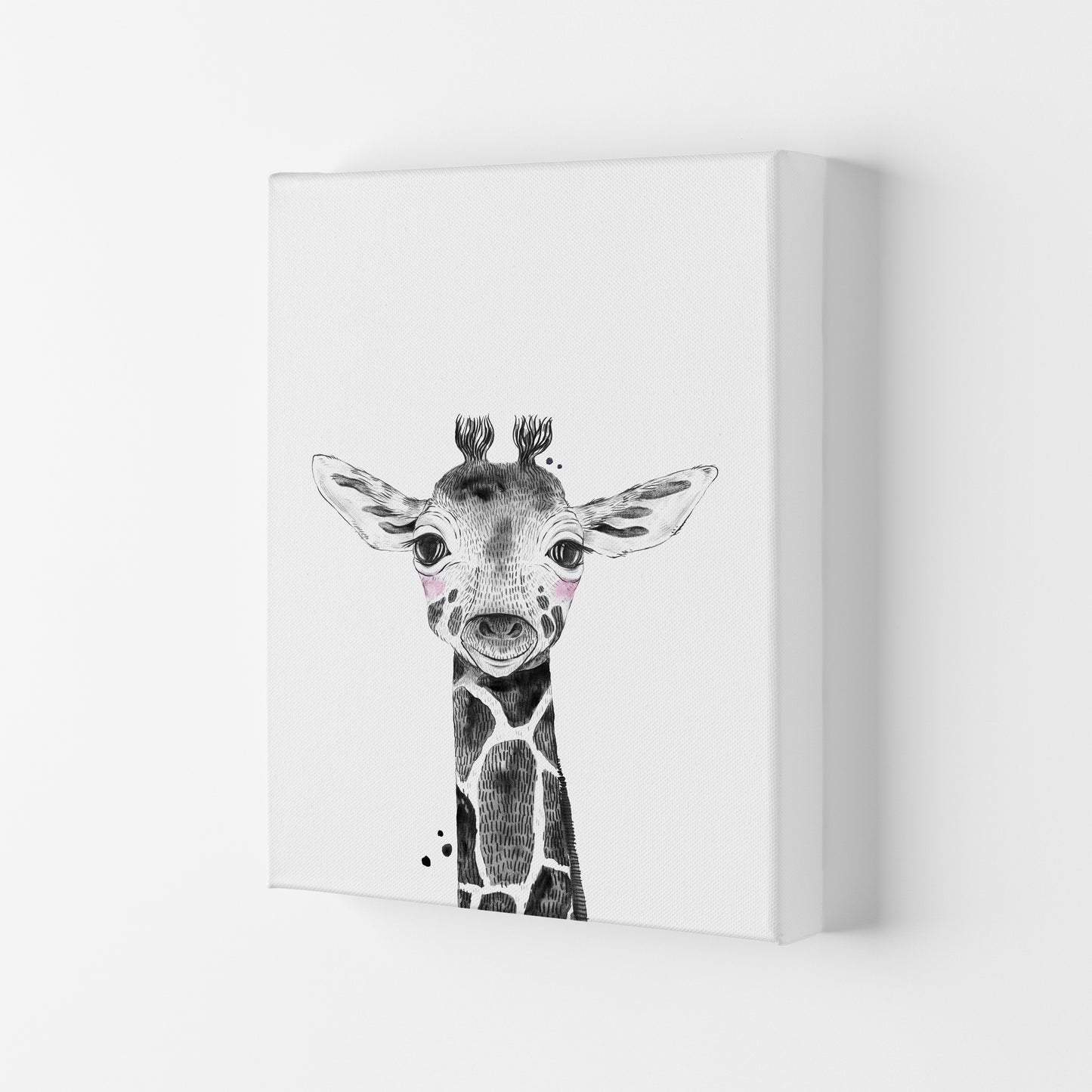 Safari Babies Giraffe Art Print by Pixy Paper Canvas