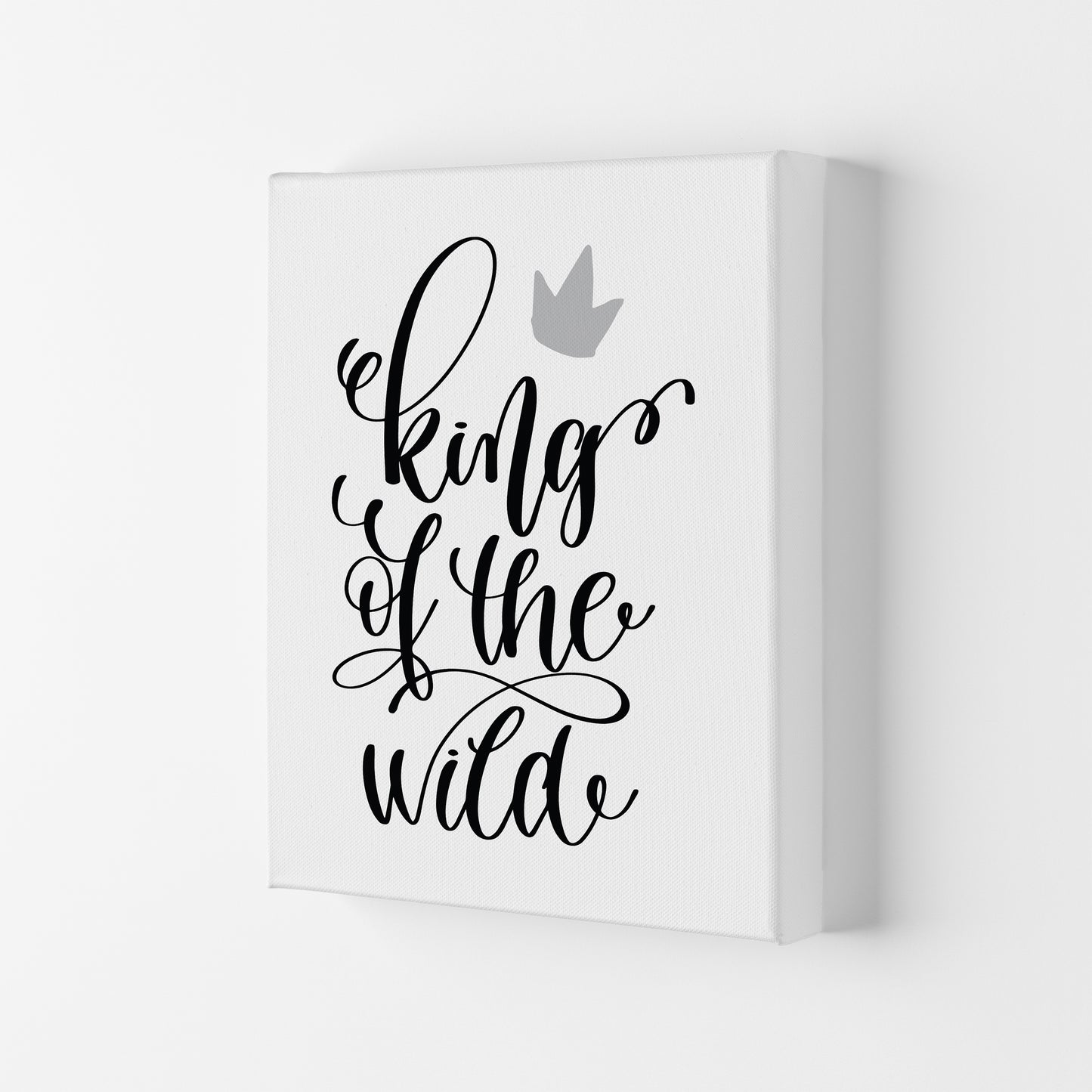 King Of The Wild Black Art Print by Pixy Paper Canvas