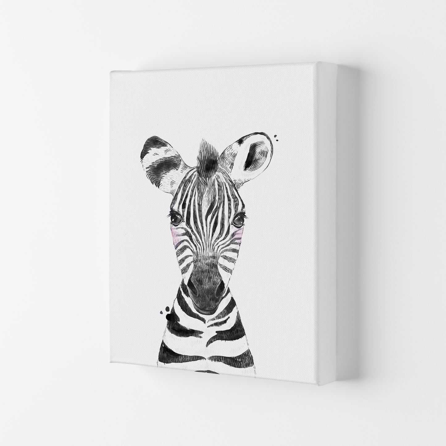 Safari Babies Zebra Art Print by Pixy Paper Canvas