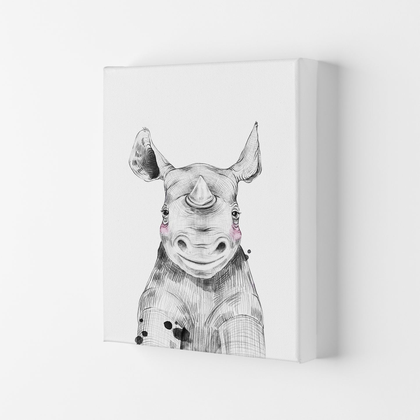 Safari Babies Rhino Art Print by Pixy Paper Canvas