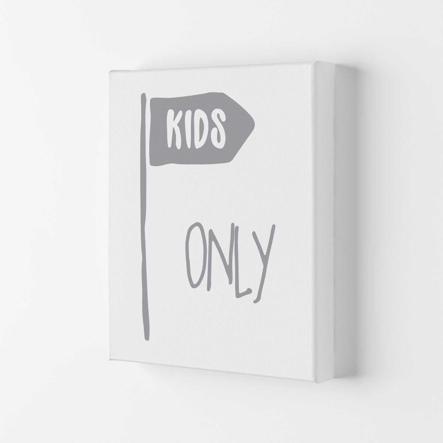 Kids Only Grey Art Print by Pixy Paper Canvas