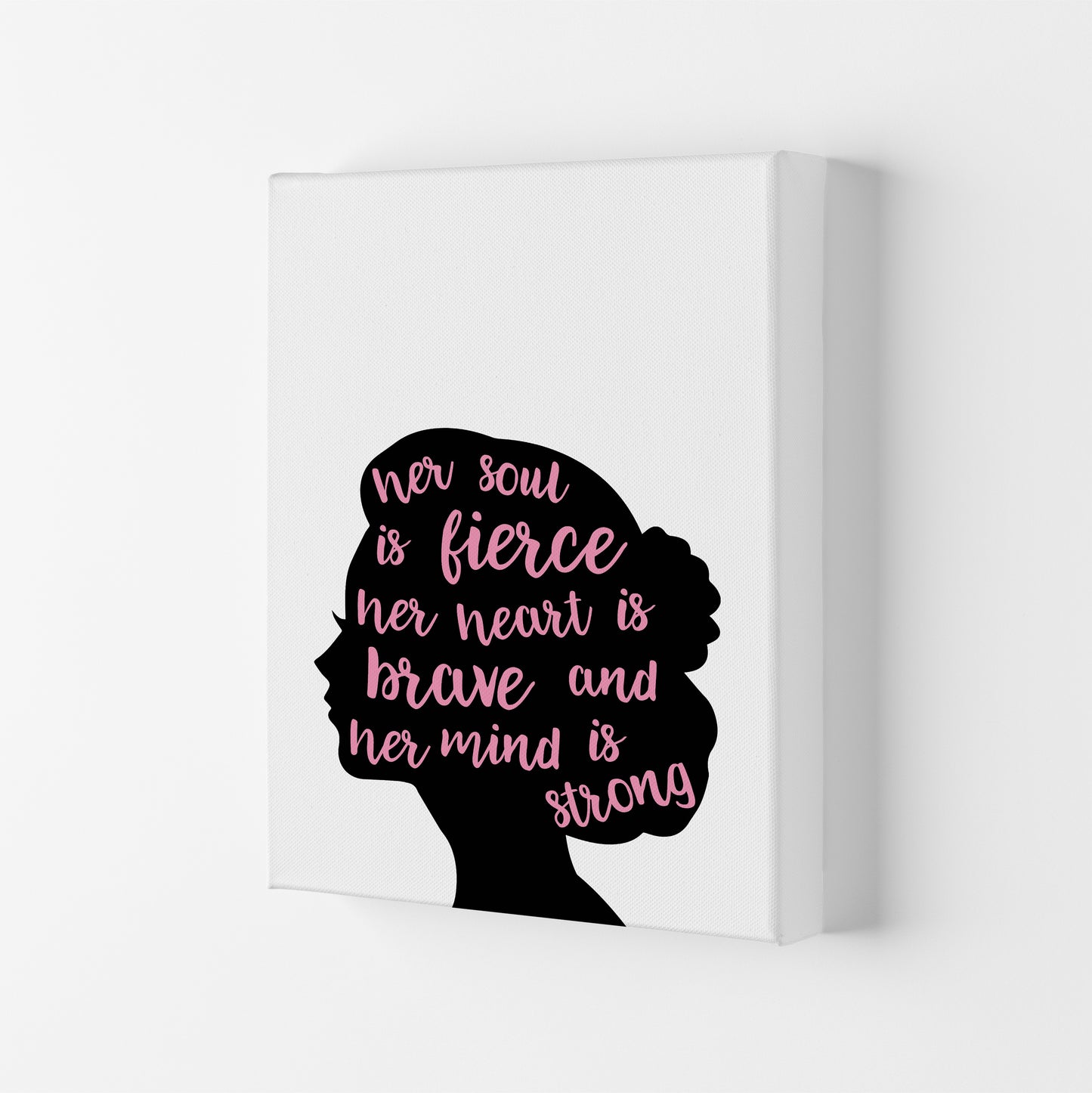 Her Soul Is Fierce Pink Art Print by Pixy Paper Canvas