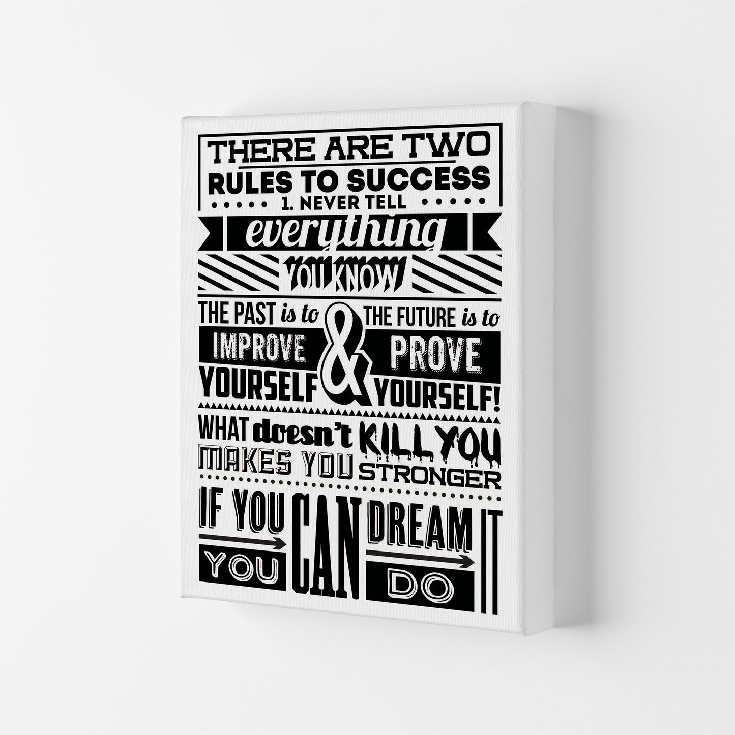 Rules To Success Vintage Art Print by Pixy Paper Canvas