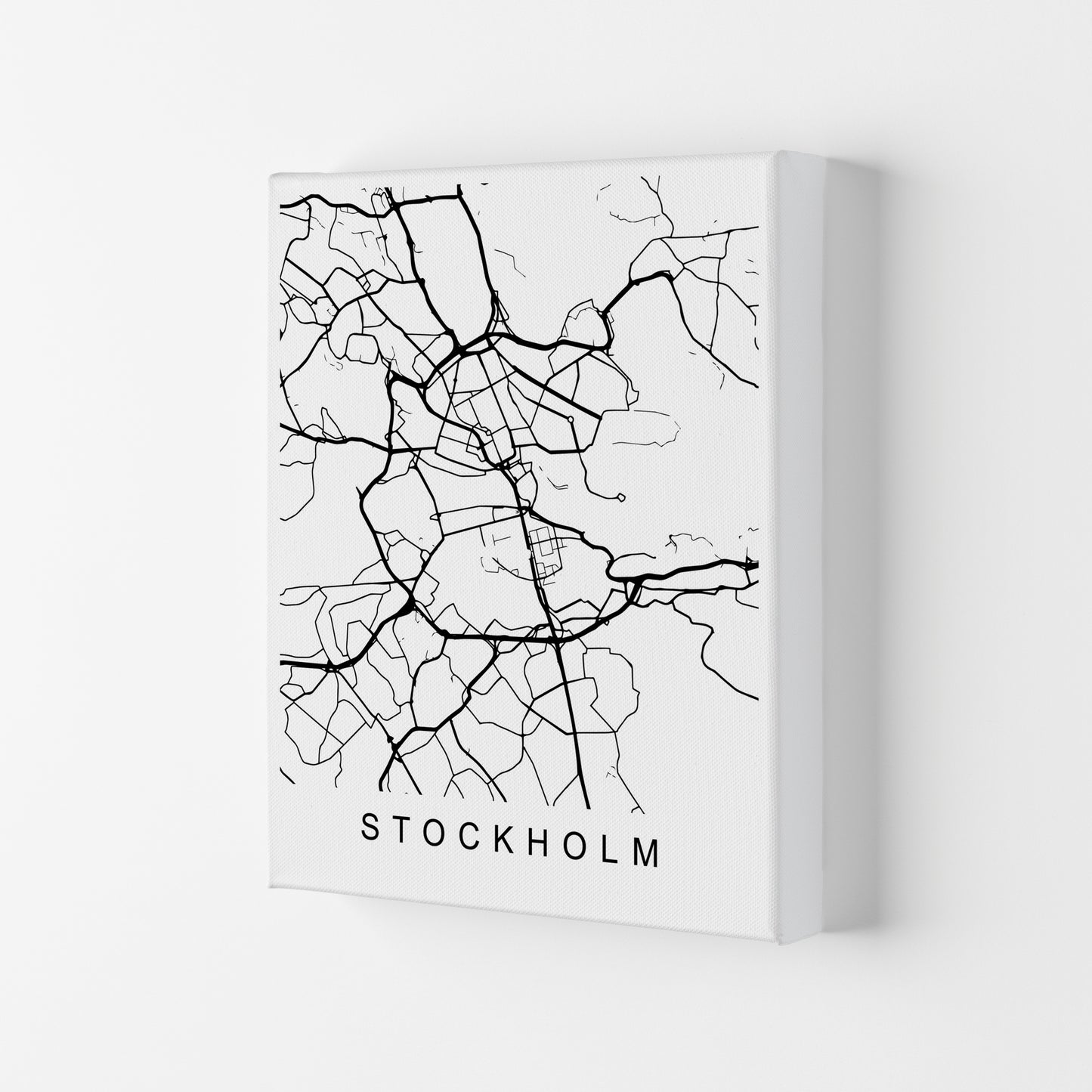 Stockholm Map Art Print by Pixy Paper Canvas