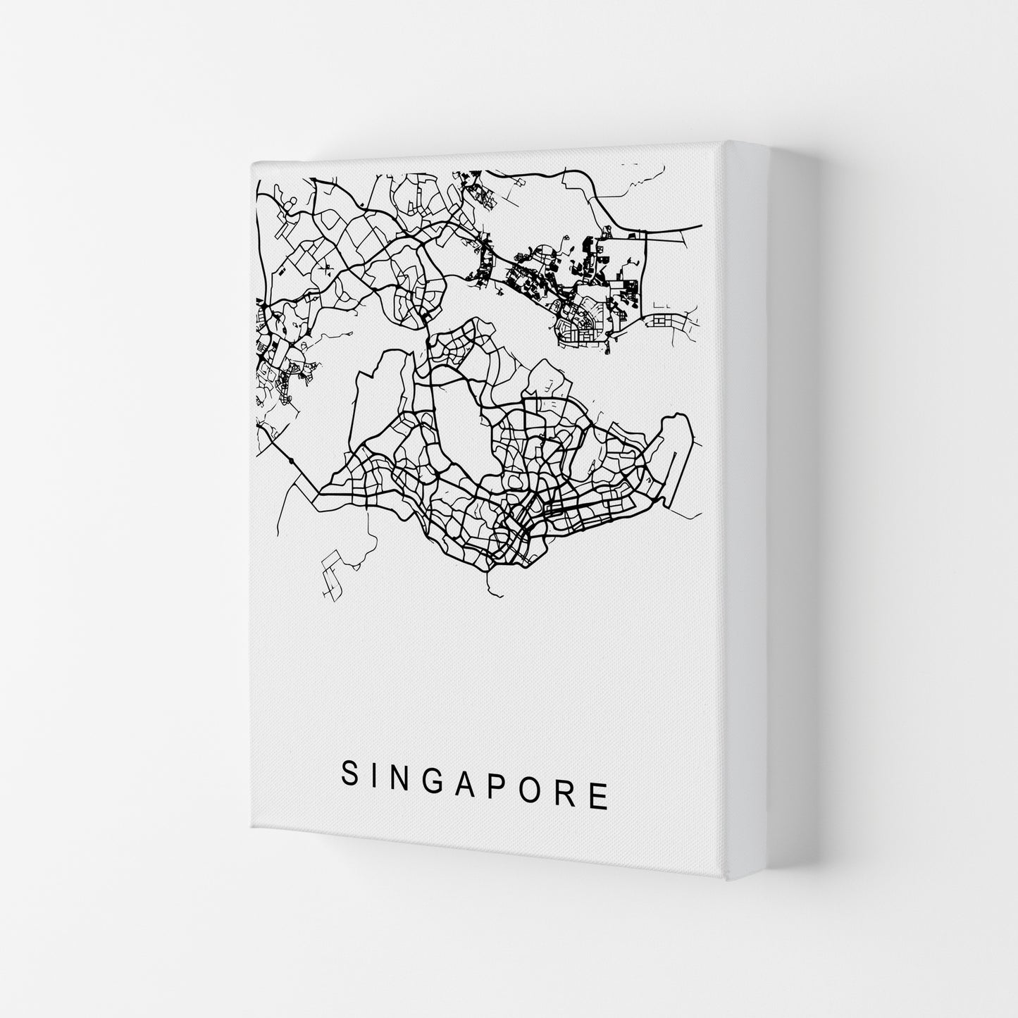 Singapore Map Art Print by Pixy Paper Canvas