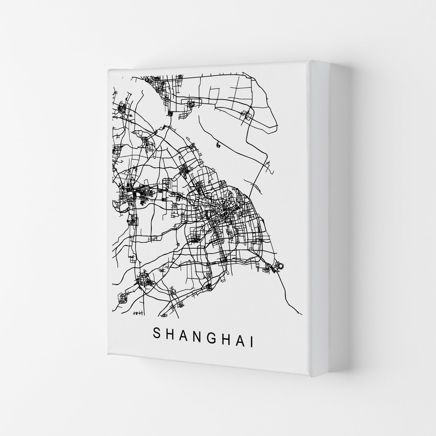 Shanghai Map Art Print by Pixy Paper Canvas