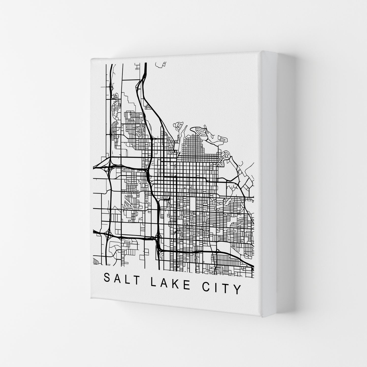 Salt Lake Map Art Print by Pixy Paper Canvas