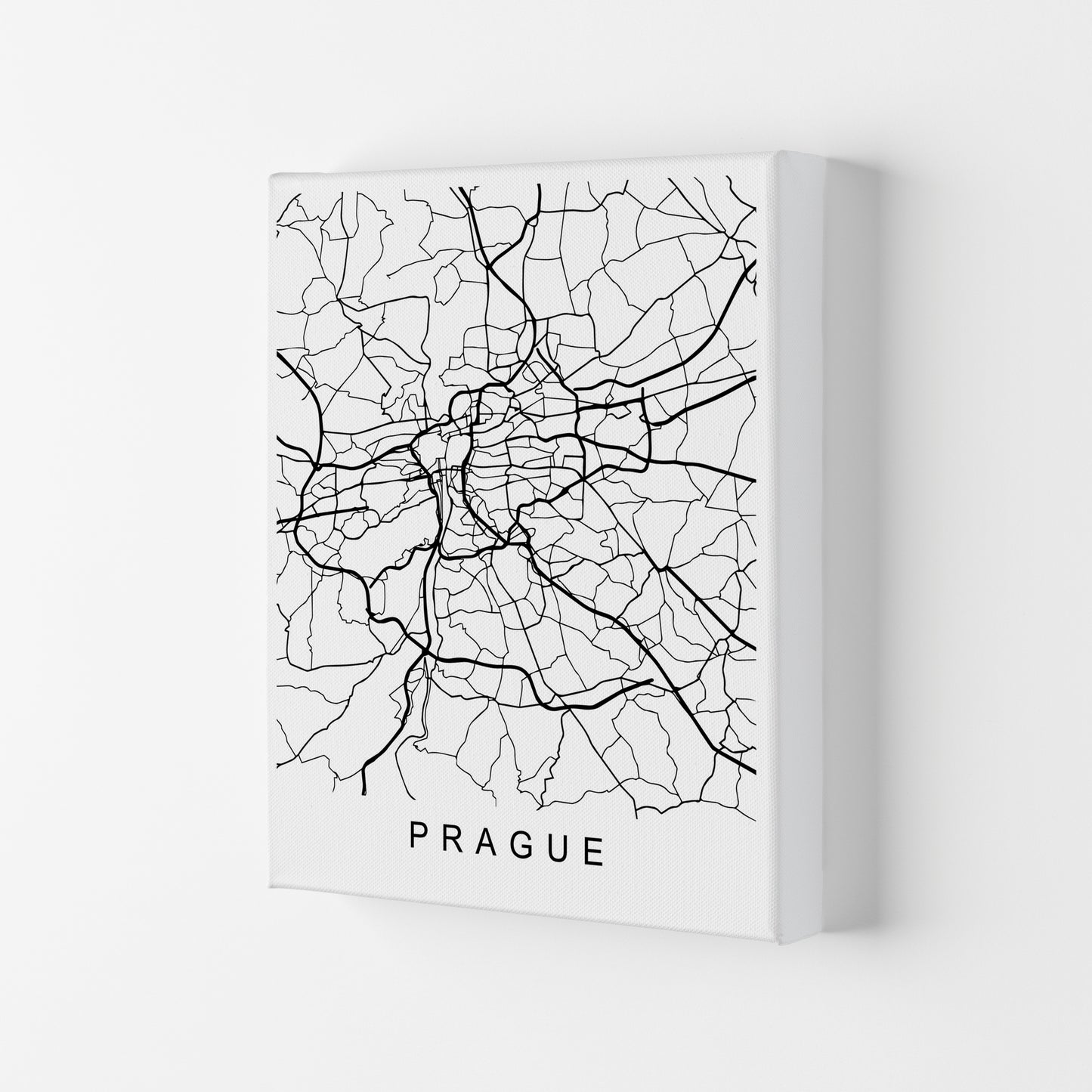 Prague Map Art Print by Pixy Paper Canvas