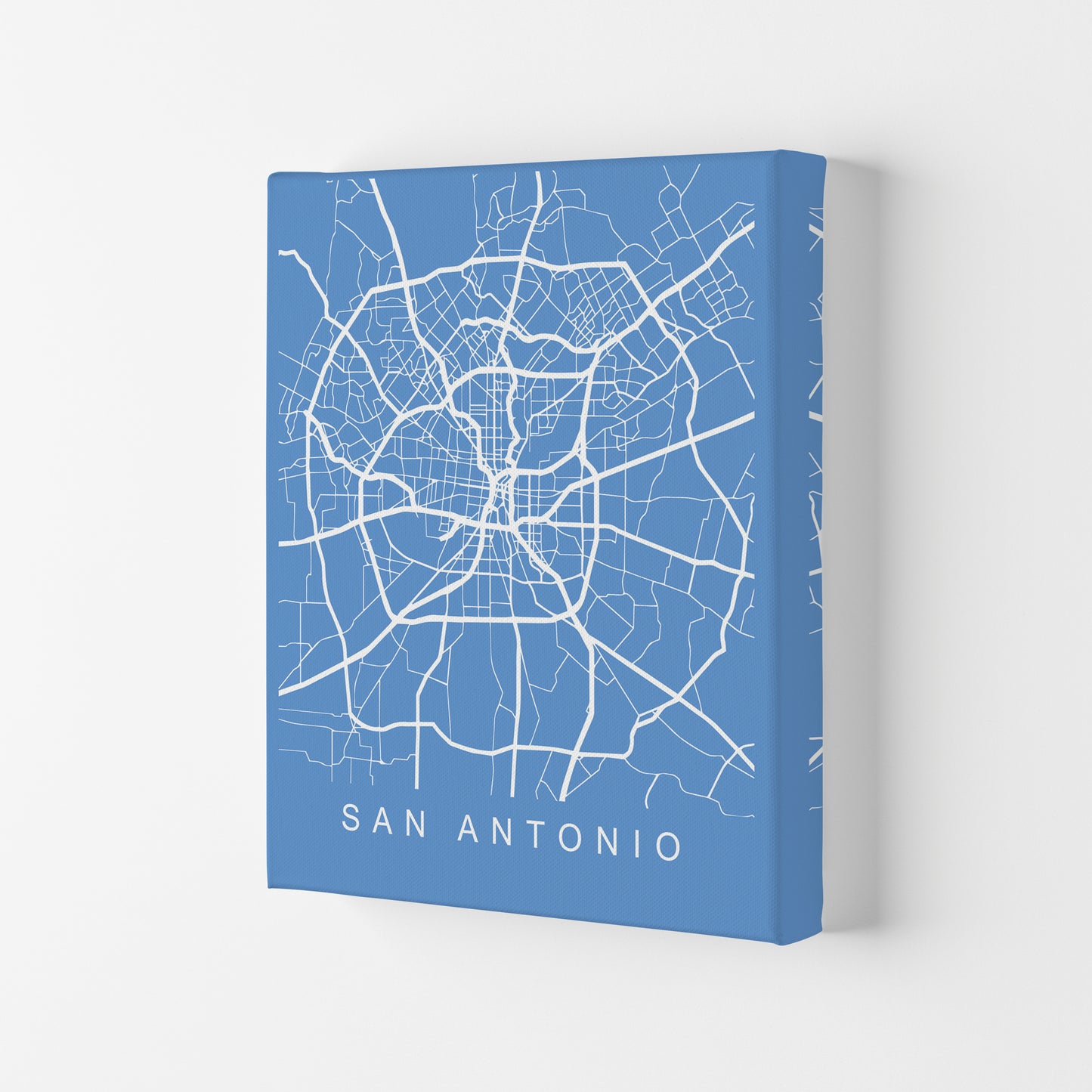 San Antonio Map Blueprint Art Print by Pixy Paper Canvas