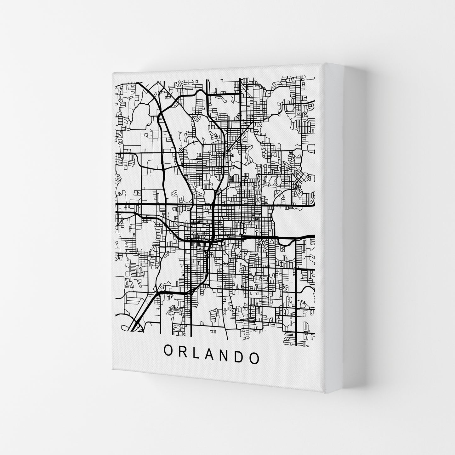 Orlando Map Art Print by Pixy Paper Canvas