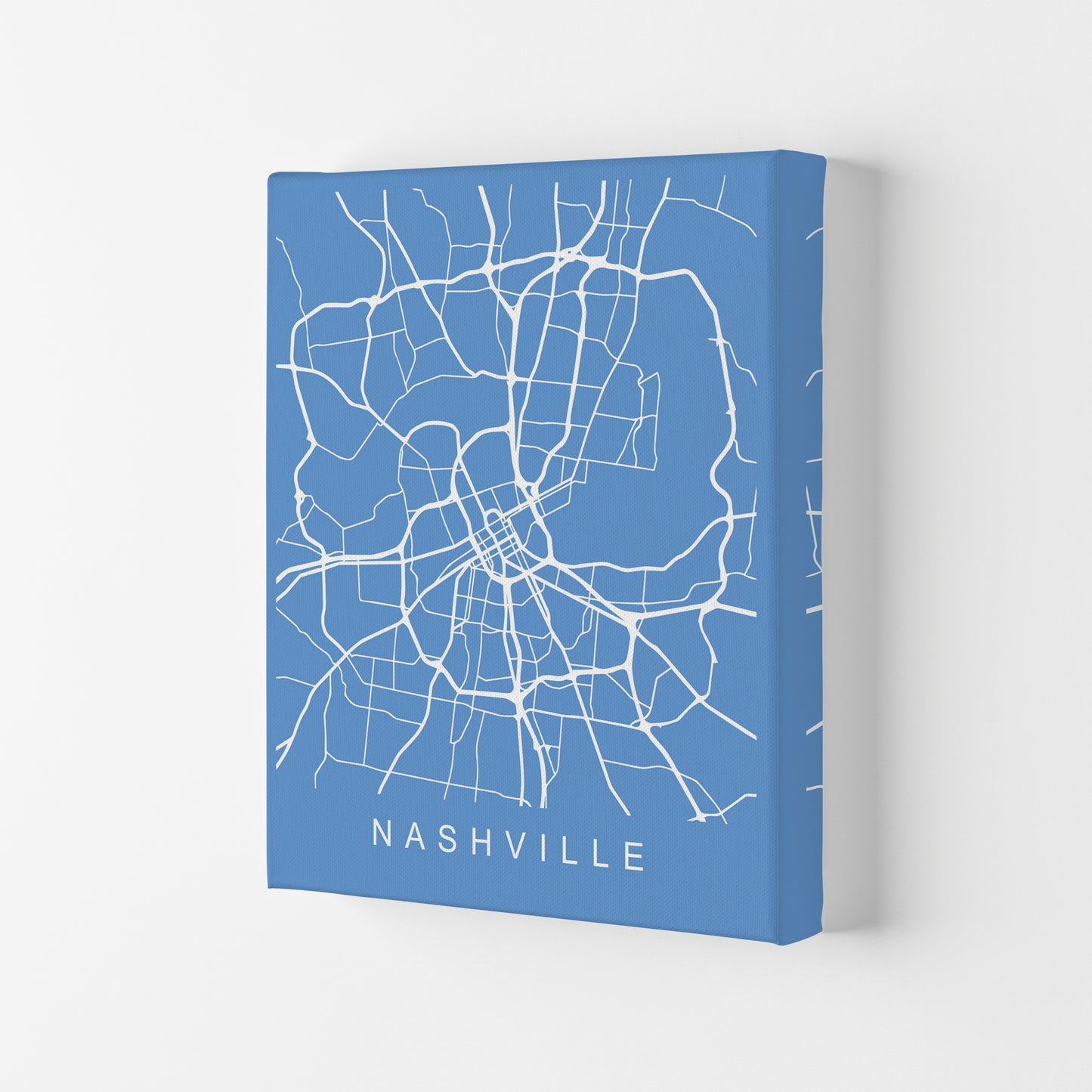 Nashville Map Blueprint Art Print by Pixy Paper Canvas