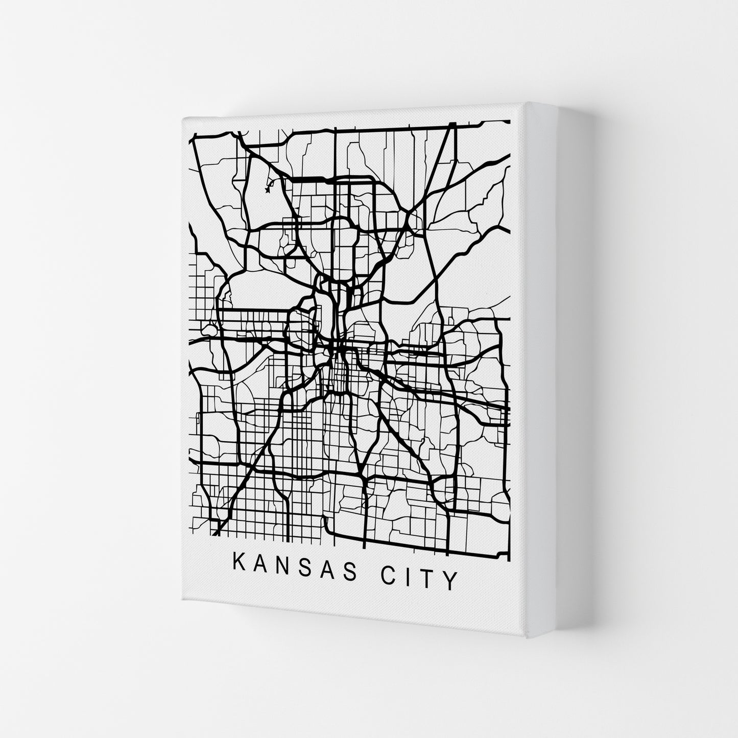 Kansas City Map Art Print by Pixy Paper Canvas