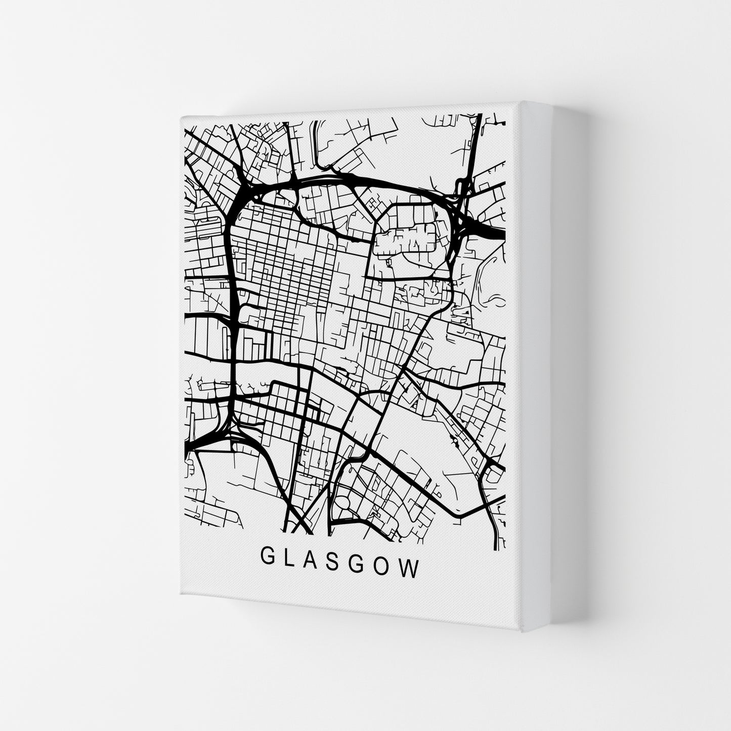 Glasgow Map Art Print by Pixy Paper Canvas