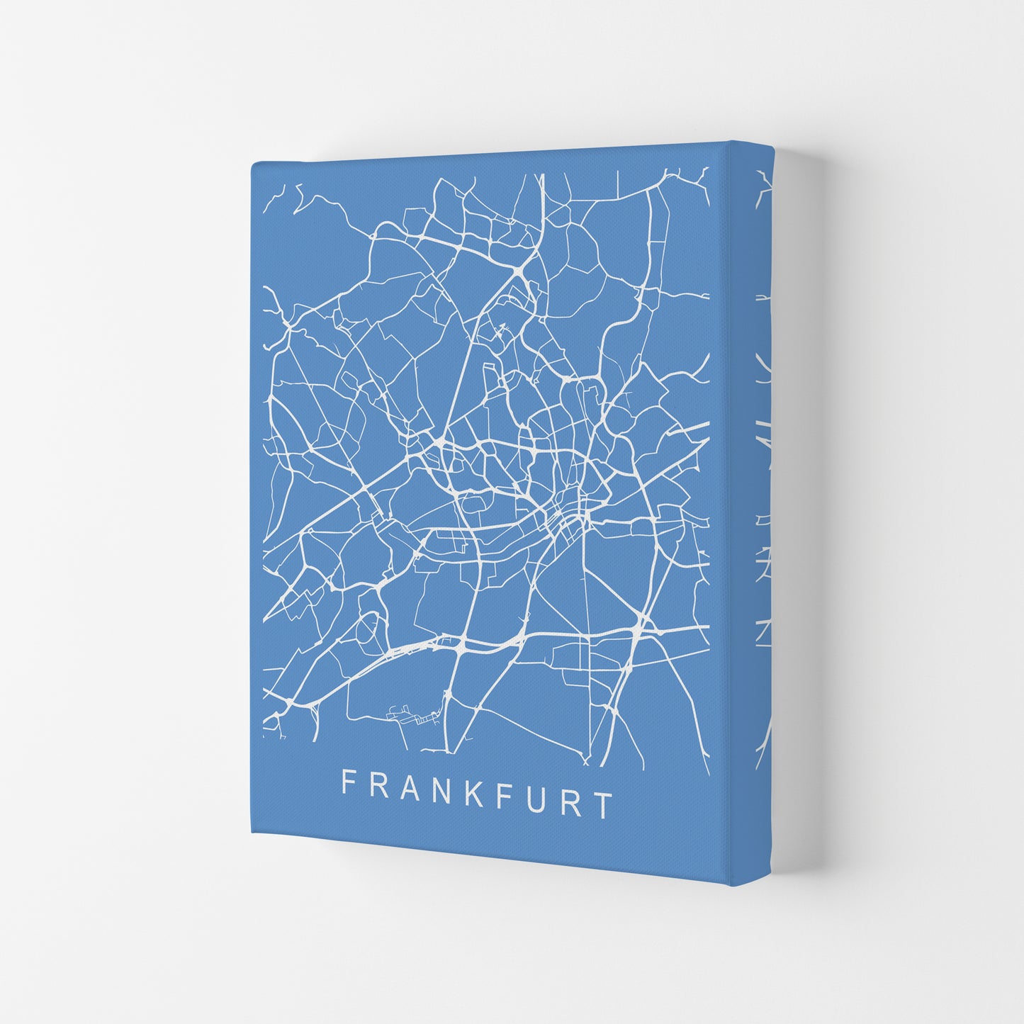 Frankfurt Map Blueprint Art Print by Pixy Paper Canvas