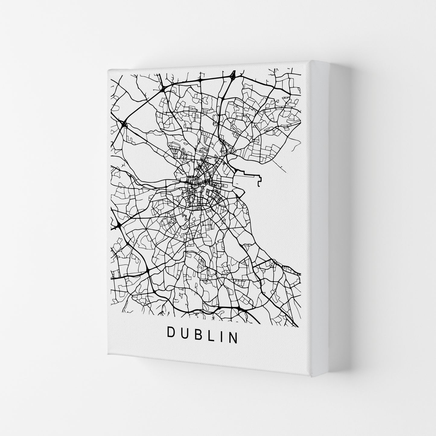 Dublin Map Art Print by Pixy Paper Canvas