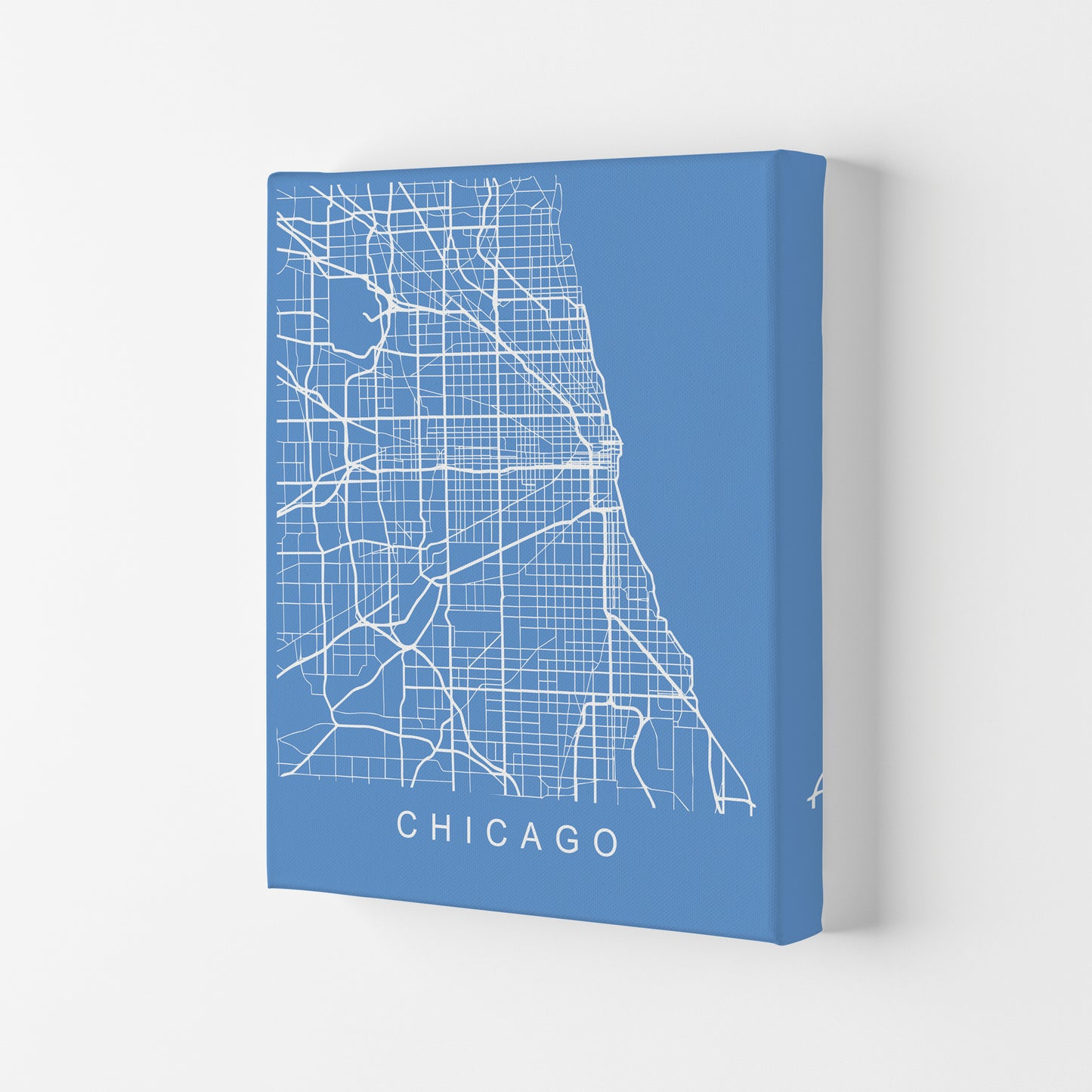 Chicago Map Blueprint Art Print by Pixy Paper Canvas
