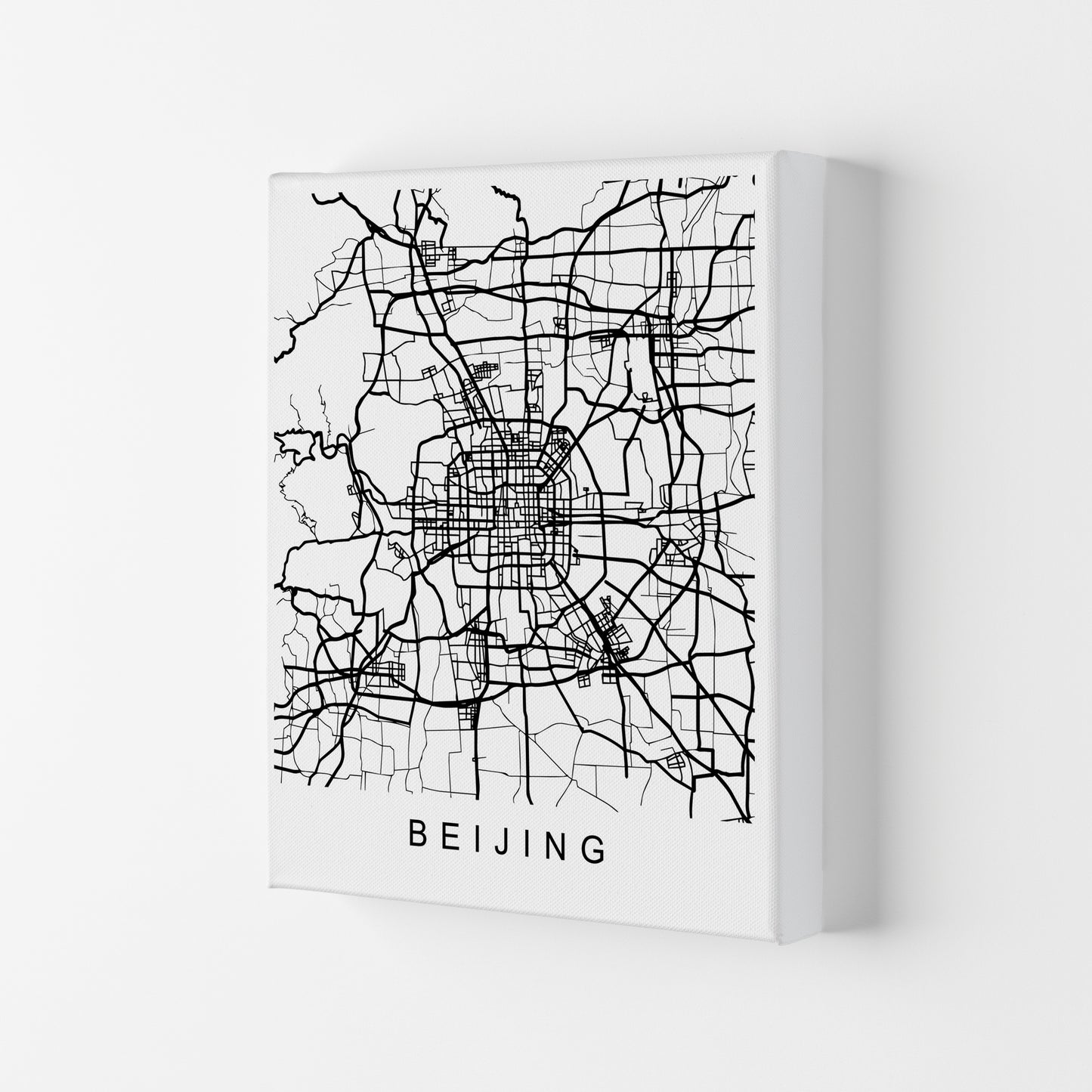 Beijing Map Art Print by Pixy Paper Canvas