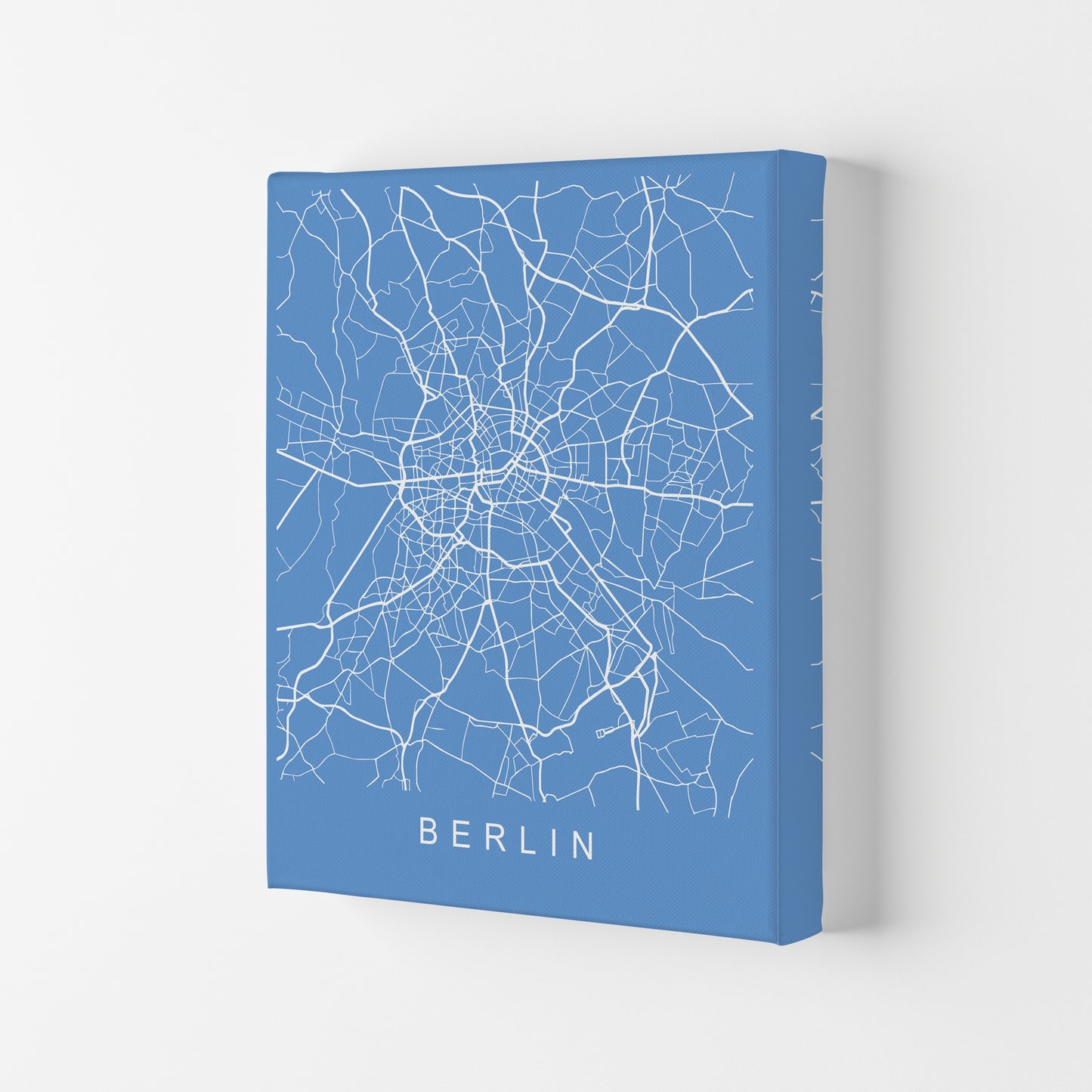 Berlin Map Blueprint Art Print by Pixy Paper Canvas